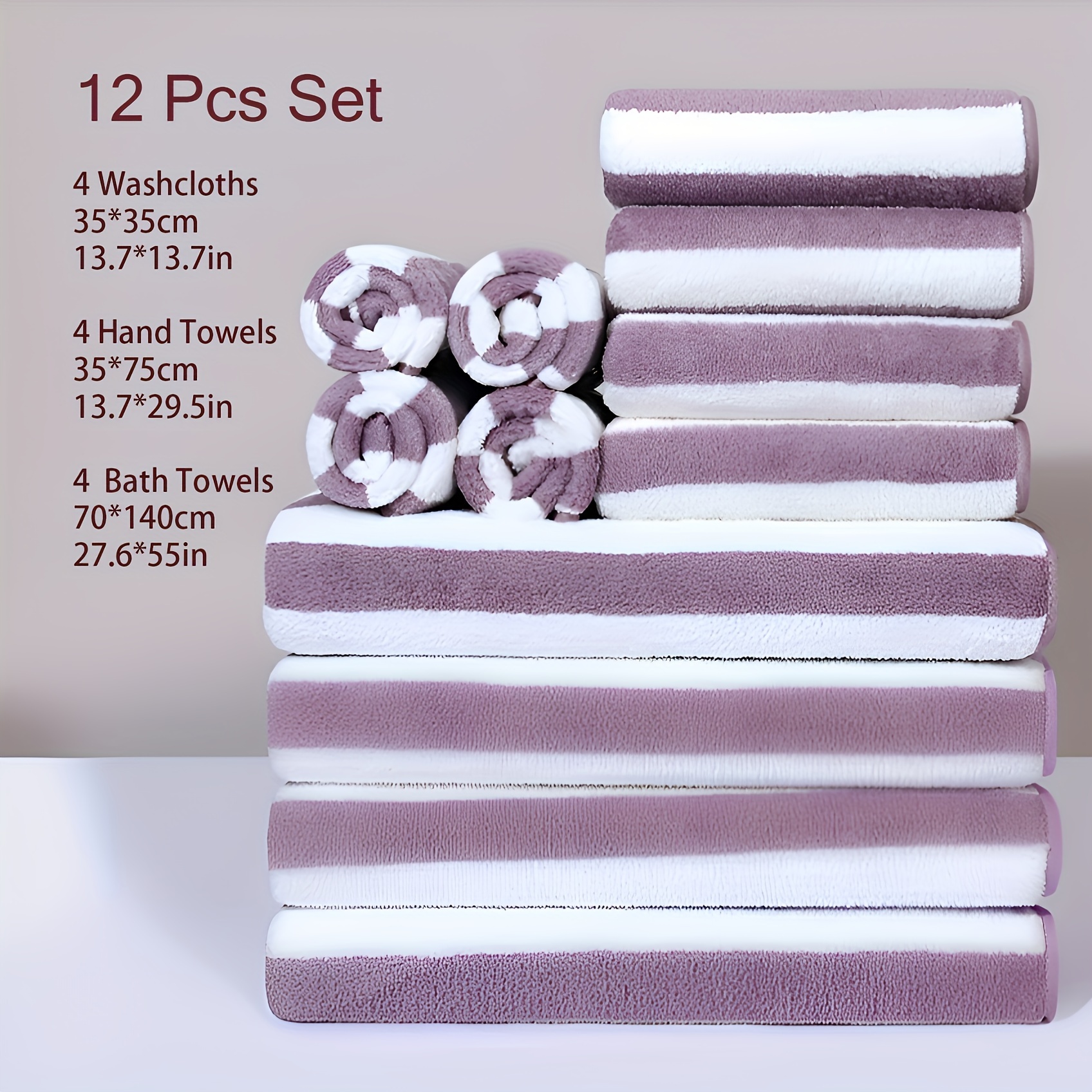 8 Karierte Badetücher, 70x140 Cm – Superweich & Saugstark, Perfekt Für Bad, Pool, Strand, Hotel Oder Gym