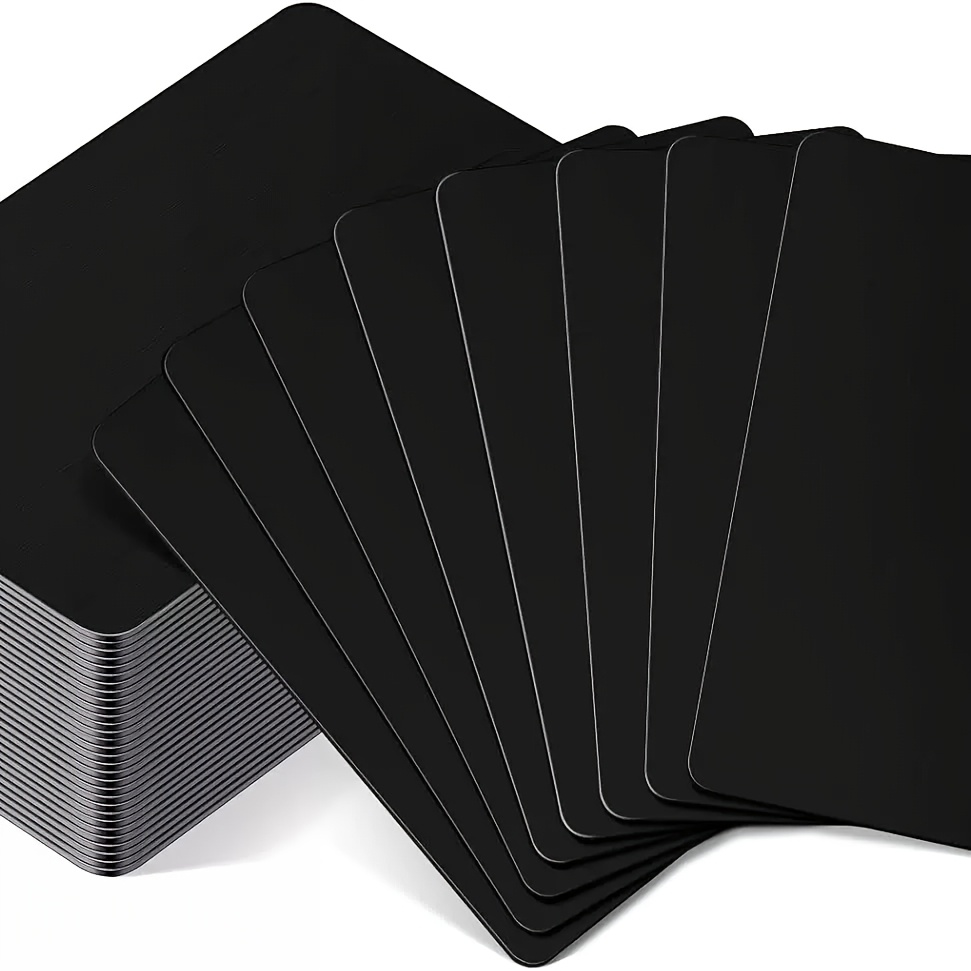 E-shop 30 Stück Schwarz/Silber/Gold Aluminiumbleche, Gravurmaterial für Büroschilder, Metallvisitenkarten, Dünne Karten für Laserbeschriftung