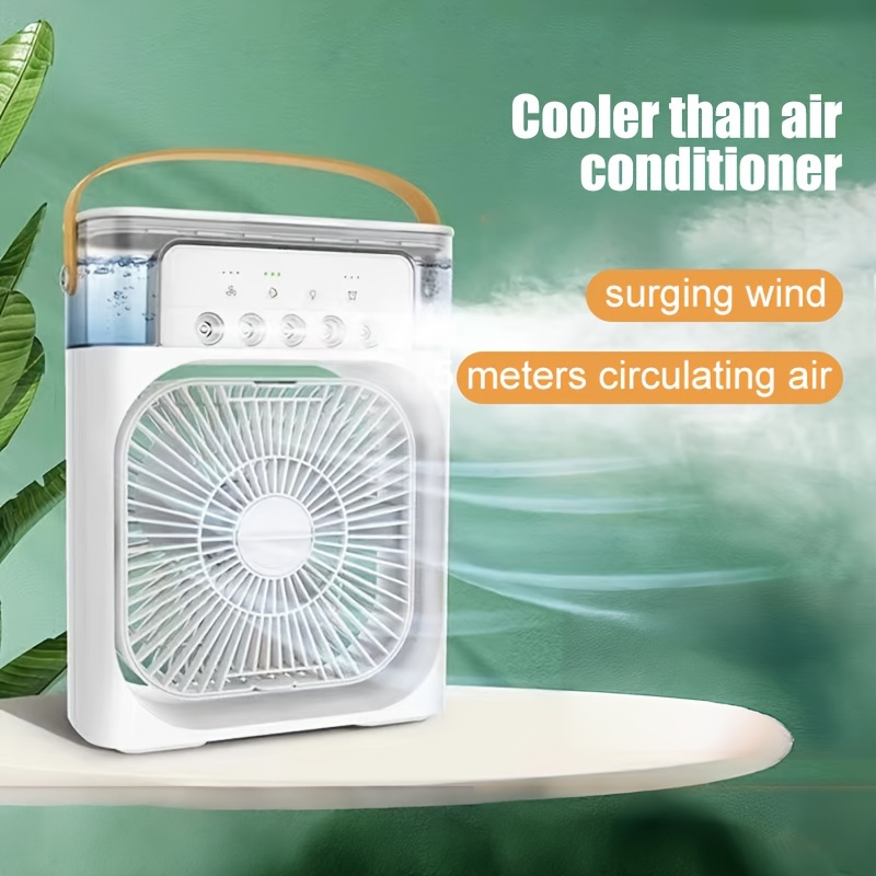 multi functional five hole humidification air conditioning fan electric fan desktop spray 5 speed air conditioning water cooling fan usb type c spray humidifier fan home birthday gift christmas gift details 0