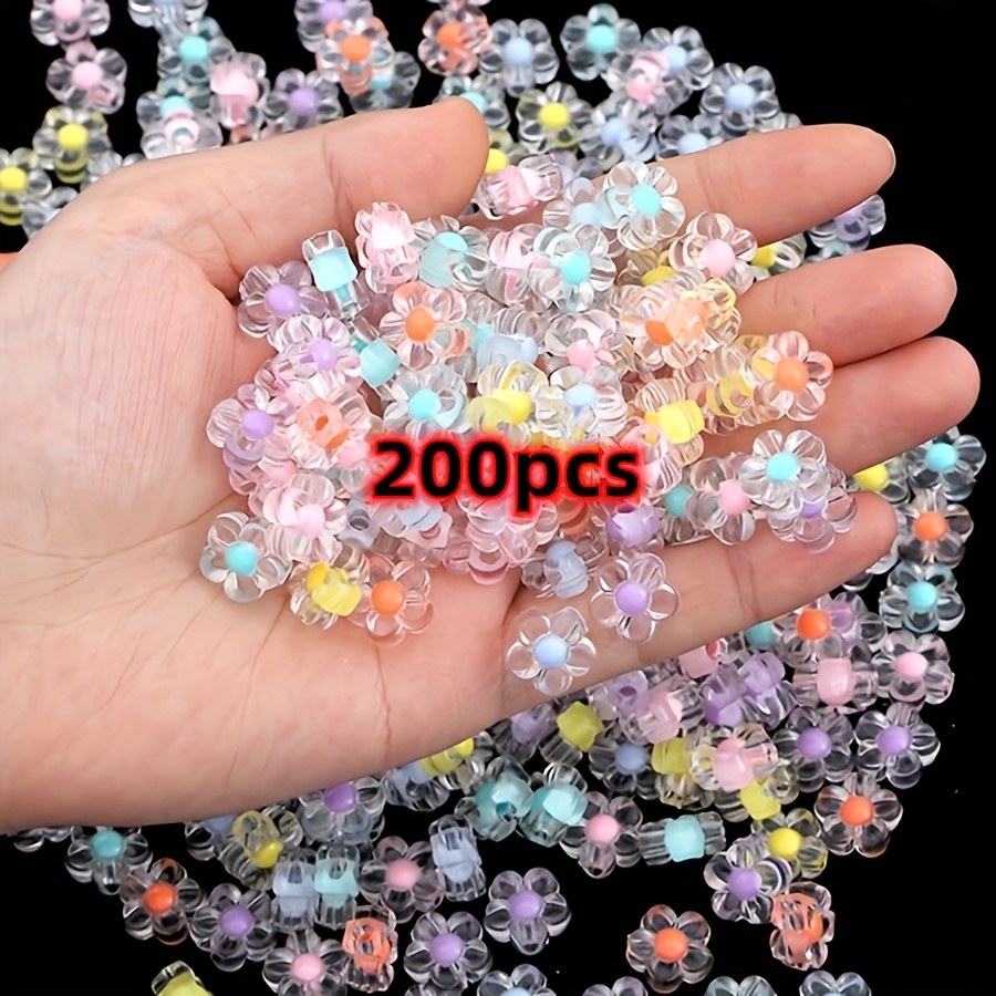 E-shop 200/100 Stück Acryl-Blumenperlen in verschiedenen Farben für Valentinstagsgeschenke, geeignet für die Schmuckherstellung - Gemischte Farben für