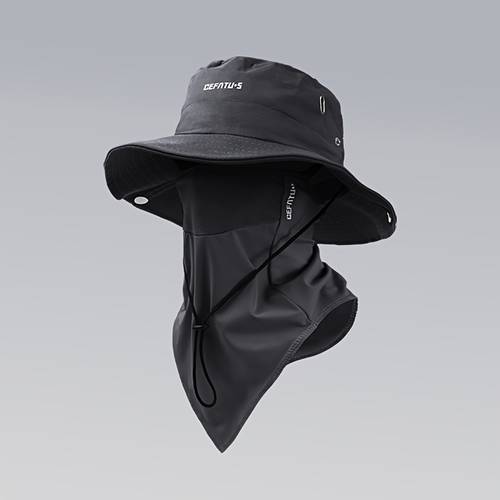 2 sets outdoor wide brimmed sun hat solid color foldable brim beach fishing hat suitable for beach fishing hiking outdoor work breathable drawstring closure men and women elastic breathable mesh ice silky mask