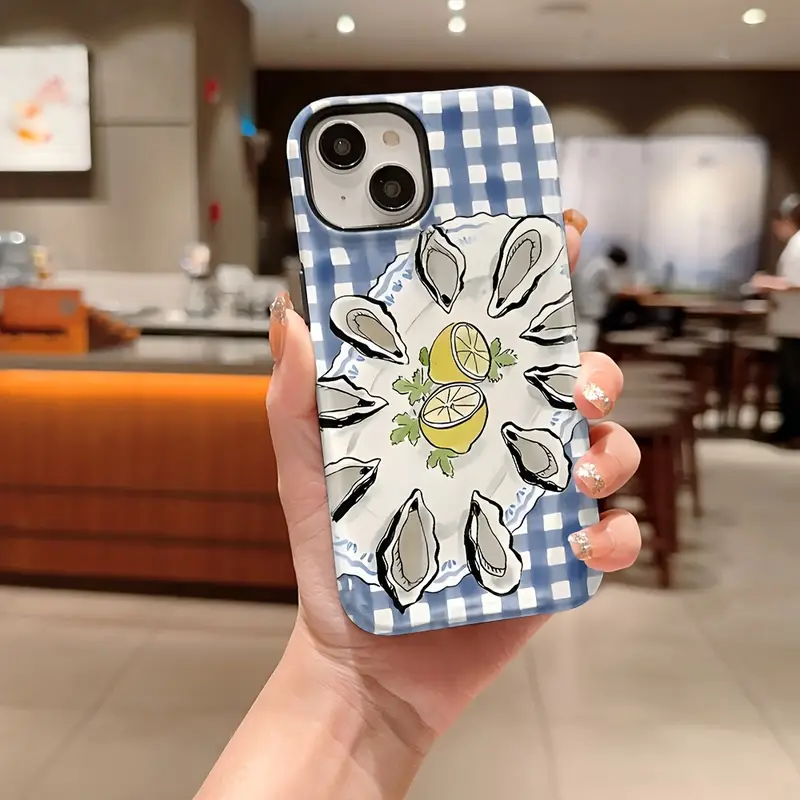 phone case blue oyster marine animal pattern dual - Temu Oman phone case blue oyster marine animal pattern dual - Temu Oman