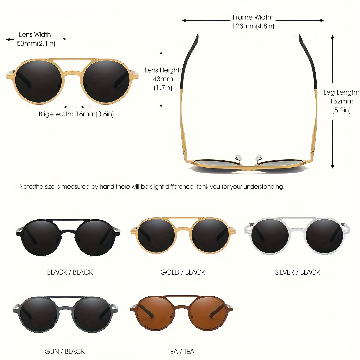 Baolang Retro Steampunk Exquisite Round Polarized Sunglasses