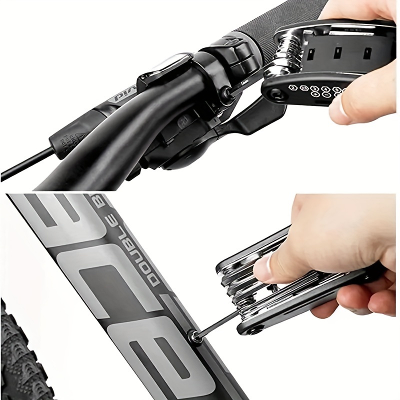 

Versatile 16-in-1 Folding Wrench Set, Adjustable Bicycle Repair Tools, Tire Levers, And Hex Keys