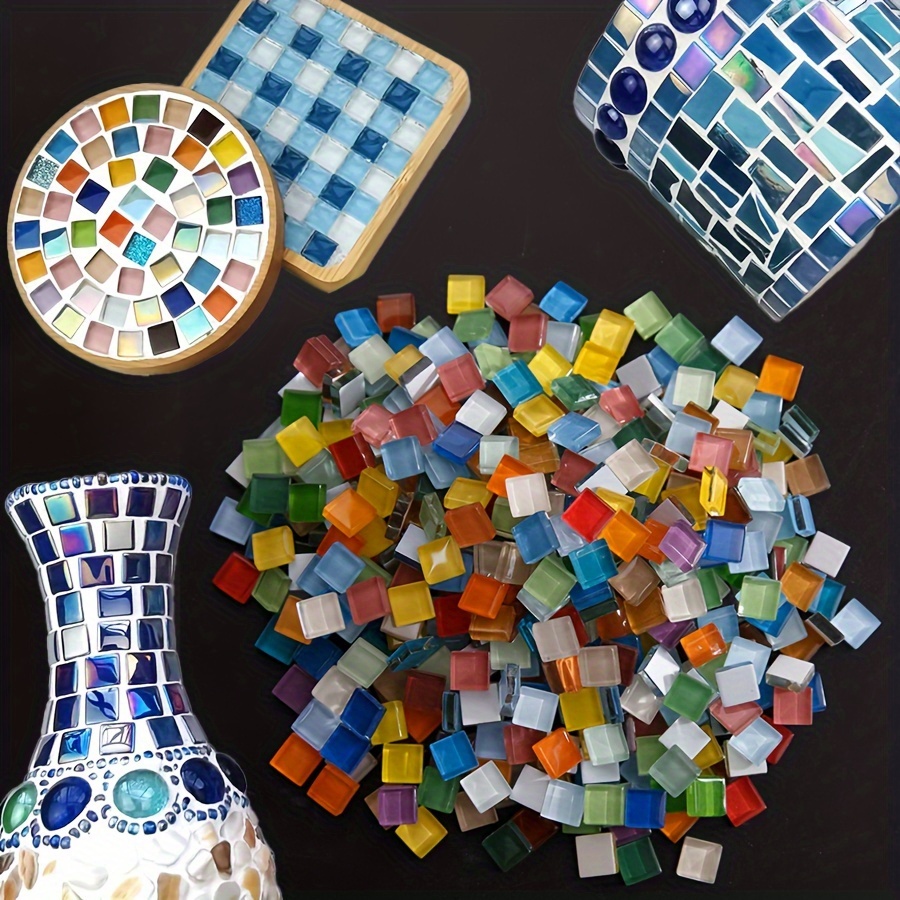 

1000-piece Mixed Color Glass Mosaic Tiles Set For Diy Crafts And Decorative Art Projects