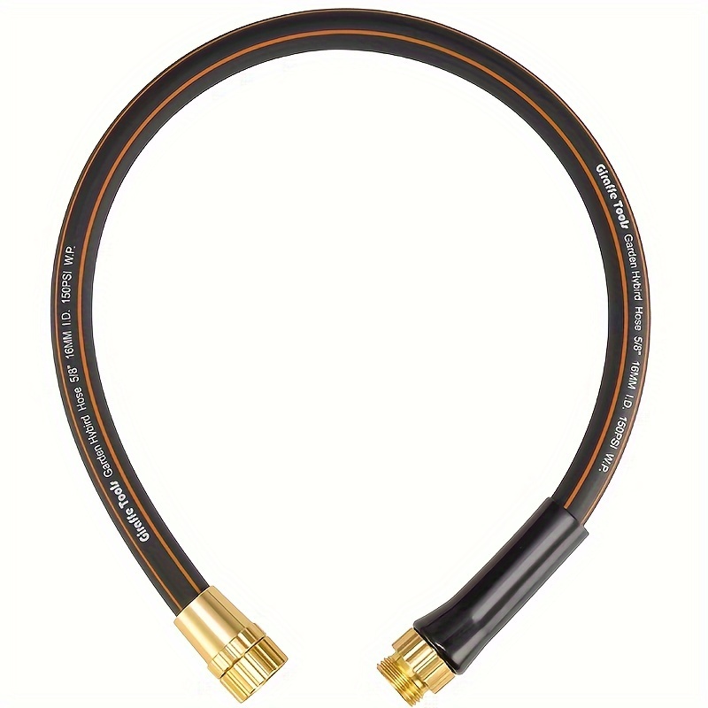 

Giraffe Tools Heavy-duty Garden Hose, 5/8" Connector - Flexible & Lightweight Hybrid Rubber, Kink-resistant With Leak-proof Brass Fittings, Male To Female, For Outdoor Watering