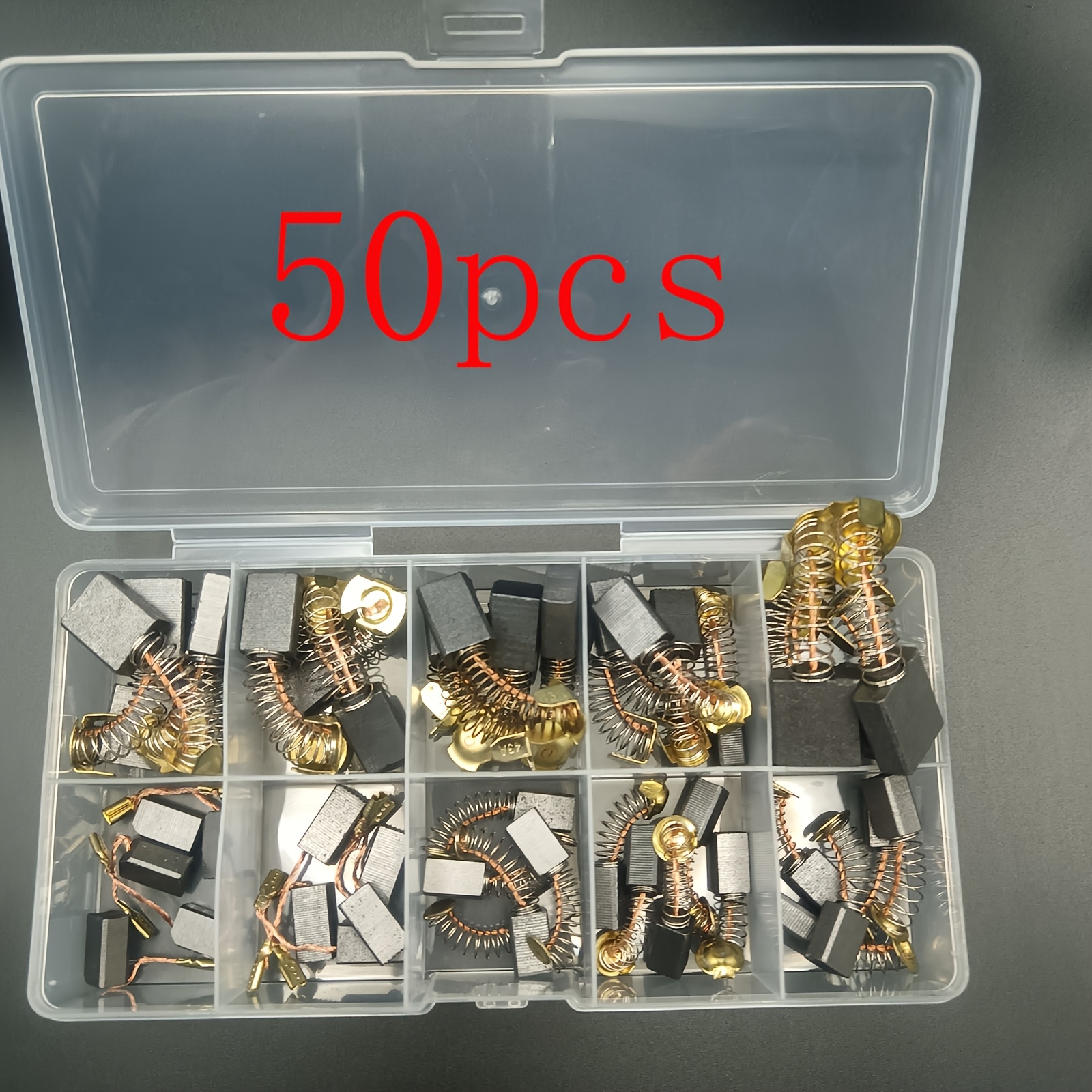 

50pcs Of Carbon Brushes For Electric Tools, Suitable For Replacing And Repairing Motors In 10 Different Sizes, Including Angle Grinders, Rotary , And .