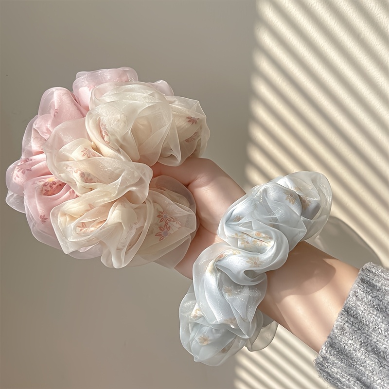 TEMU 3-delige set Ins-Wind Bobble Head Haar Elastiekjes, Hoogwaardige Haarbanden voor Vrouwen, Elegante Haarbanden voor Paardenstaarten, Gemakkelijke