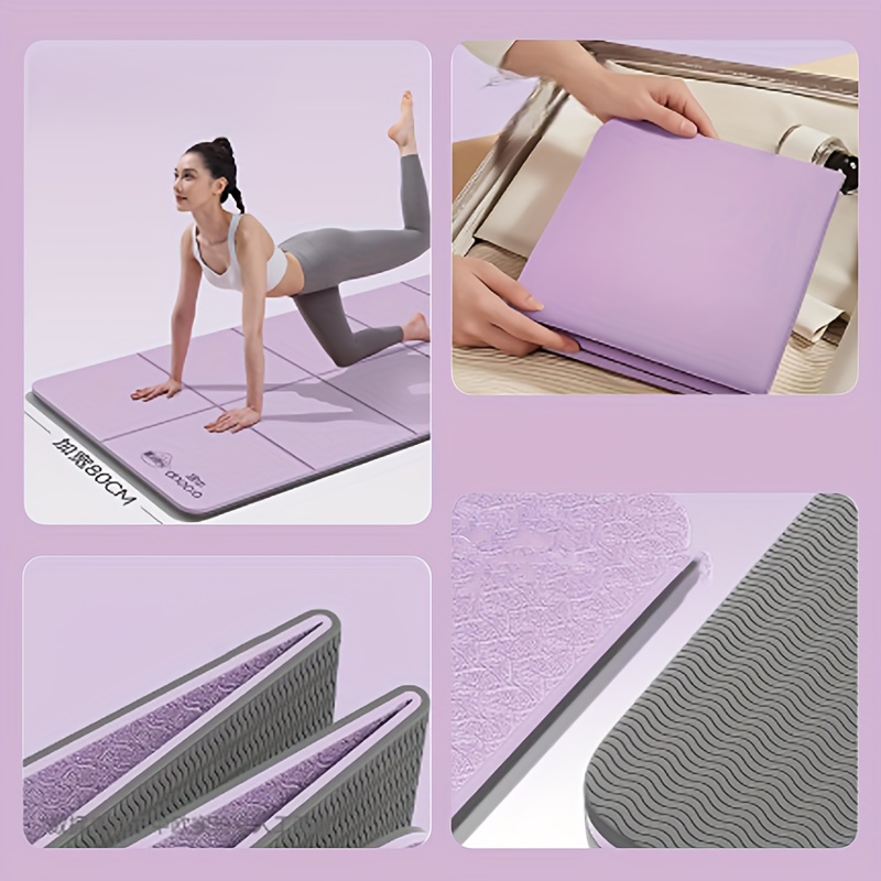 Tapis De Yoga Pliable En TPE – 183x61 Cm, épais 5 Mm – Pilates, Fitness, Voyage