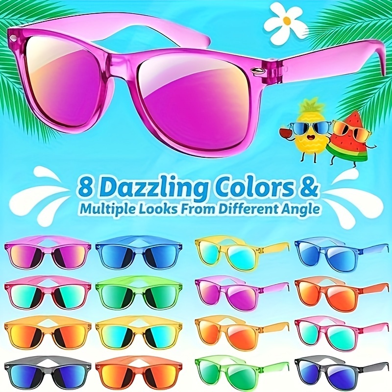 

24 Pack Kids Sunglasses Bulk, Kids Sunglasses Party Favor, Neon Translucent Sunglasses With Uv400 Protection, Boys Girls Age 3-8, Beach Pool Birthday Party Supplies, Great Gift For Kids