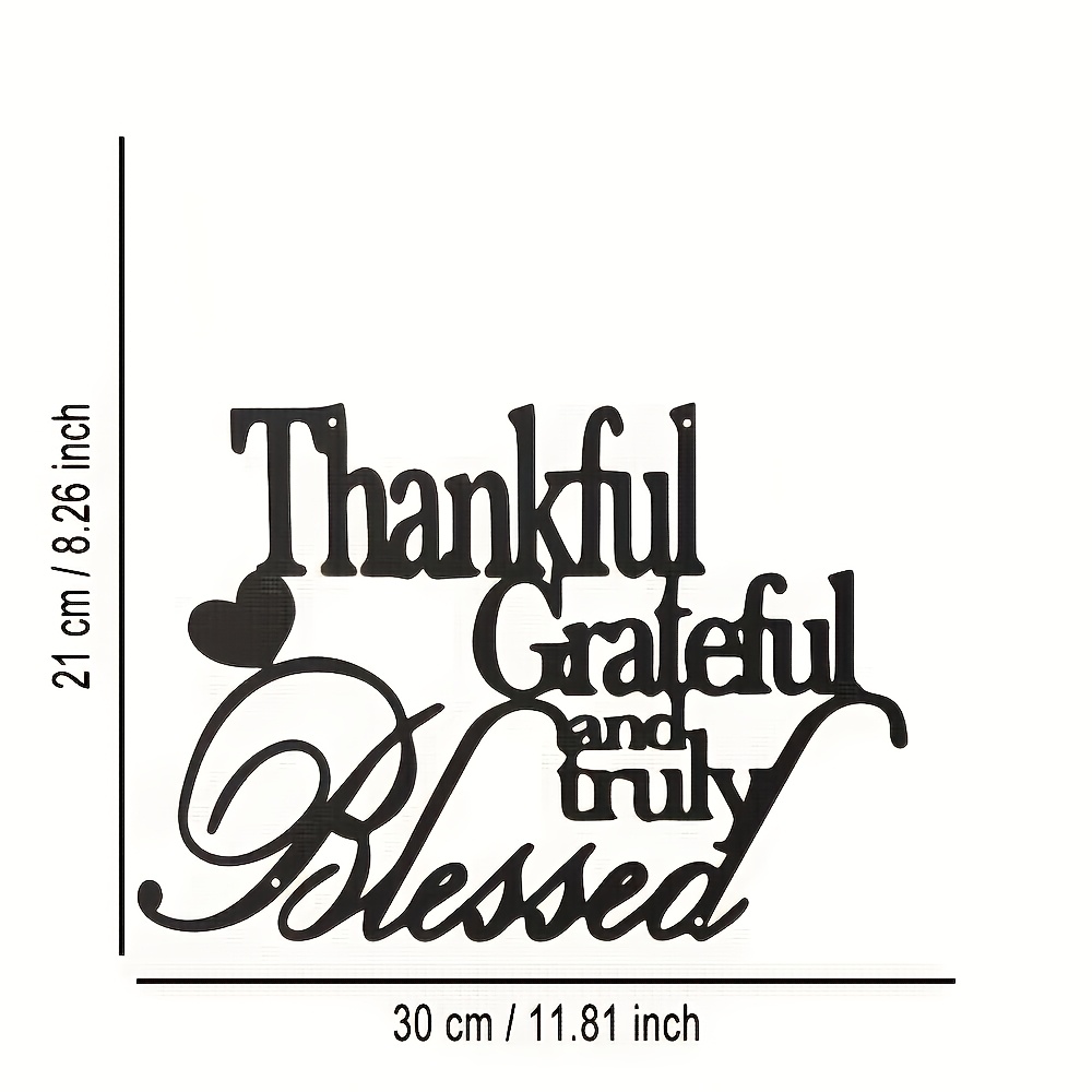 TEMU 2d Flat, Elegant Metal Wall Art - Iron Gratitude, Appreciation And Sign, Abstract Halloween Design For Home, Office, Cafe, Bar And Farmhouse
