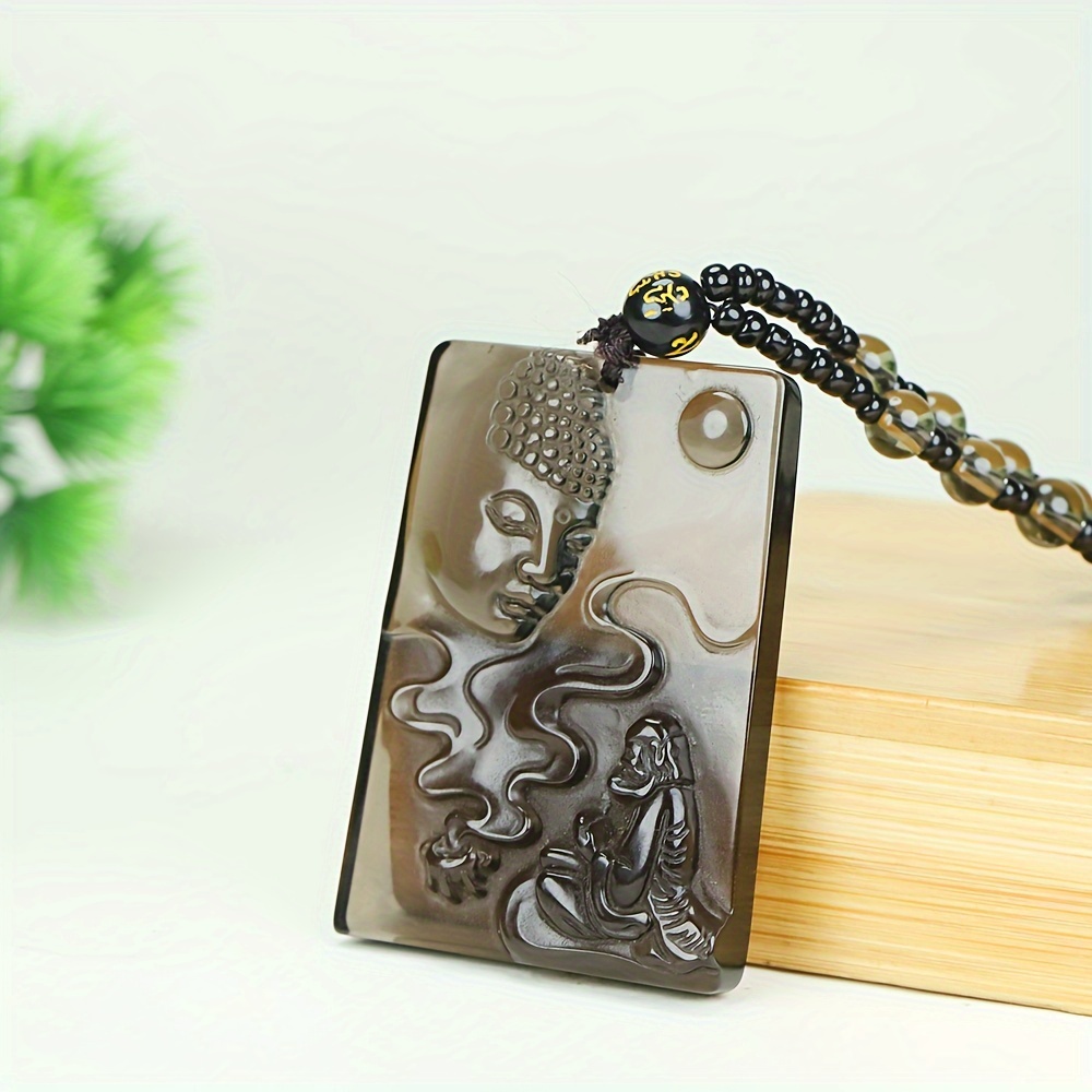 Men's & Women's Natural Ice-Type Obsidian Pendant Necklace