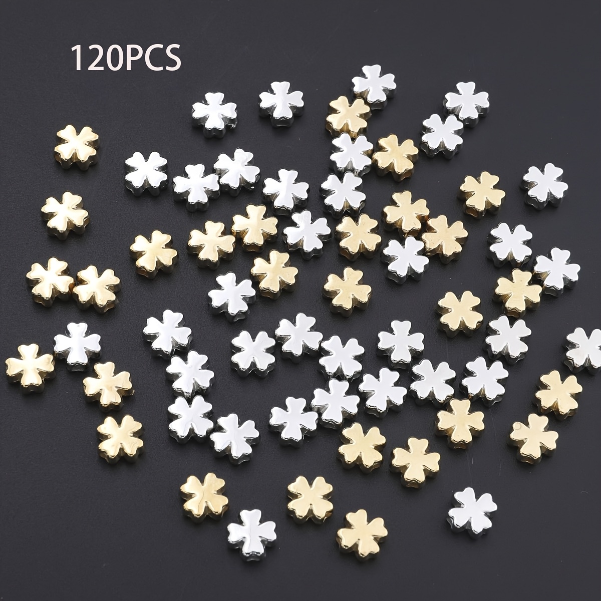 120pcs Clover Beads & Assortments - Ccb Plastic Spacer Beads, Suitable For Making, Necklace, Bracelet And Earrings Holiday Gift Craft Supplies