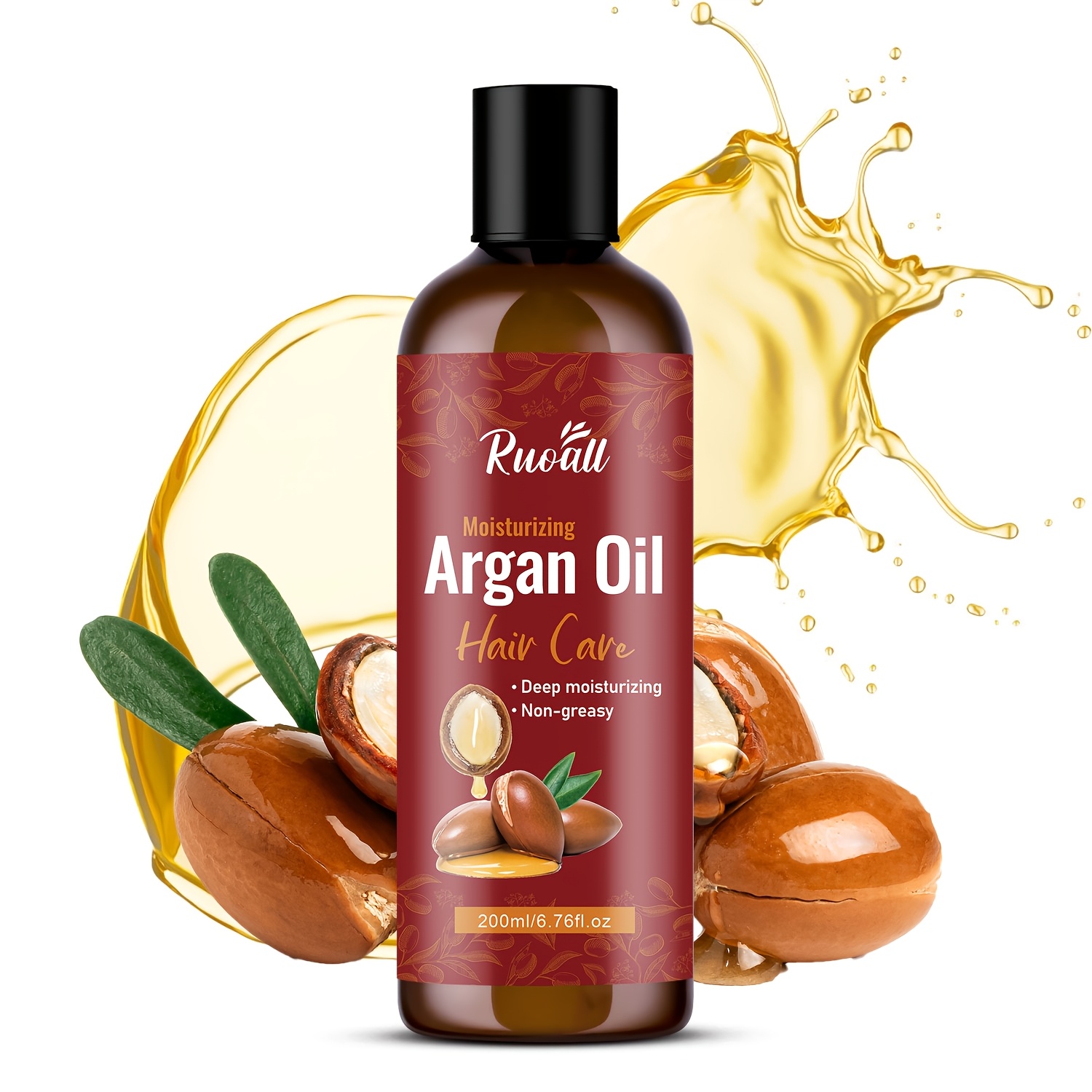 Image of Moroccan Argan Oil Suitable For Hair, For Dry And Damaged Hair And Autumn And Winter. Cold-pressed Hair Conditioner, Unrefined Moroccan Argan Nail Oil