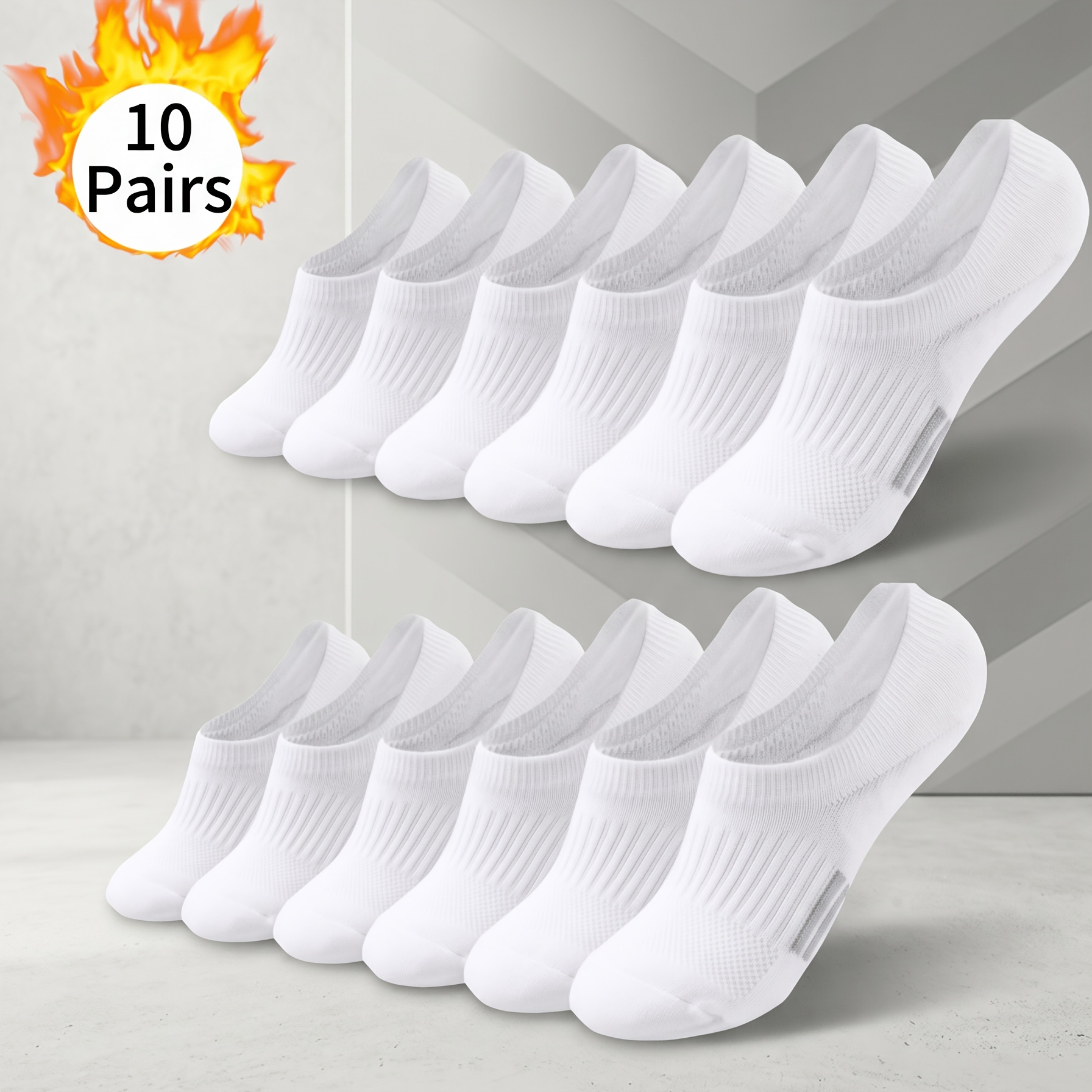 TEMU 10 Pairs Men's & Women's Boat Socks - Solid Color Short Invisible No-show Socks Suitable For Couples, Breathable Shallow Mouth Ankle Socks,