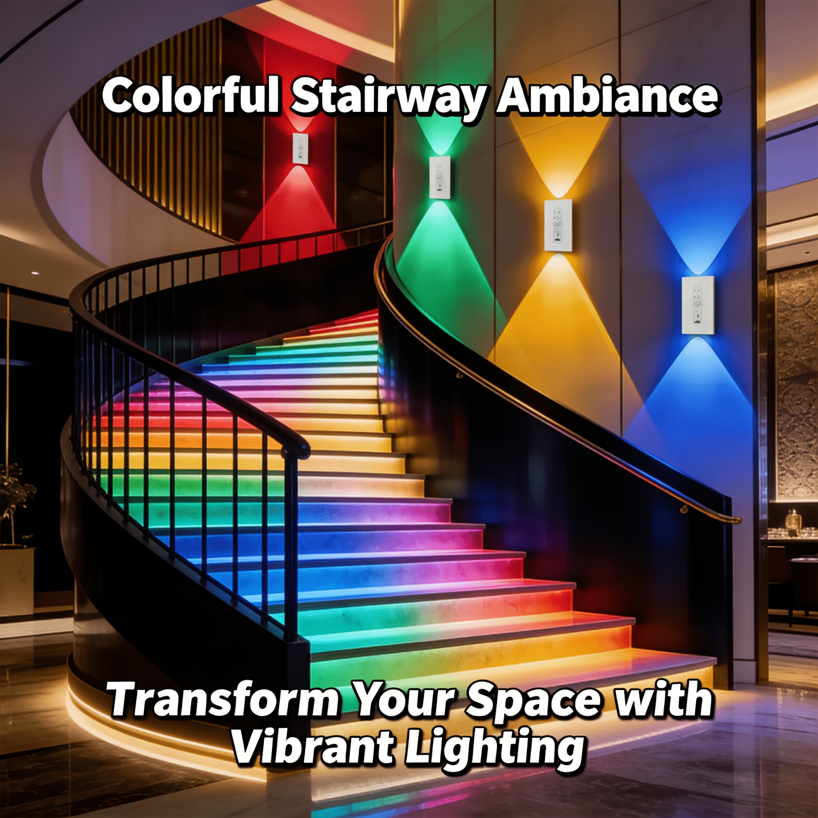 2pcs Magnetic LED Night Light with Double-Head RGB