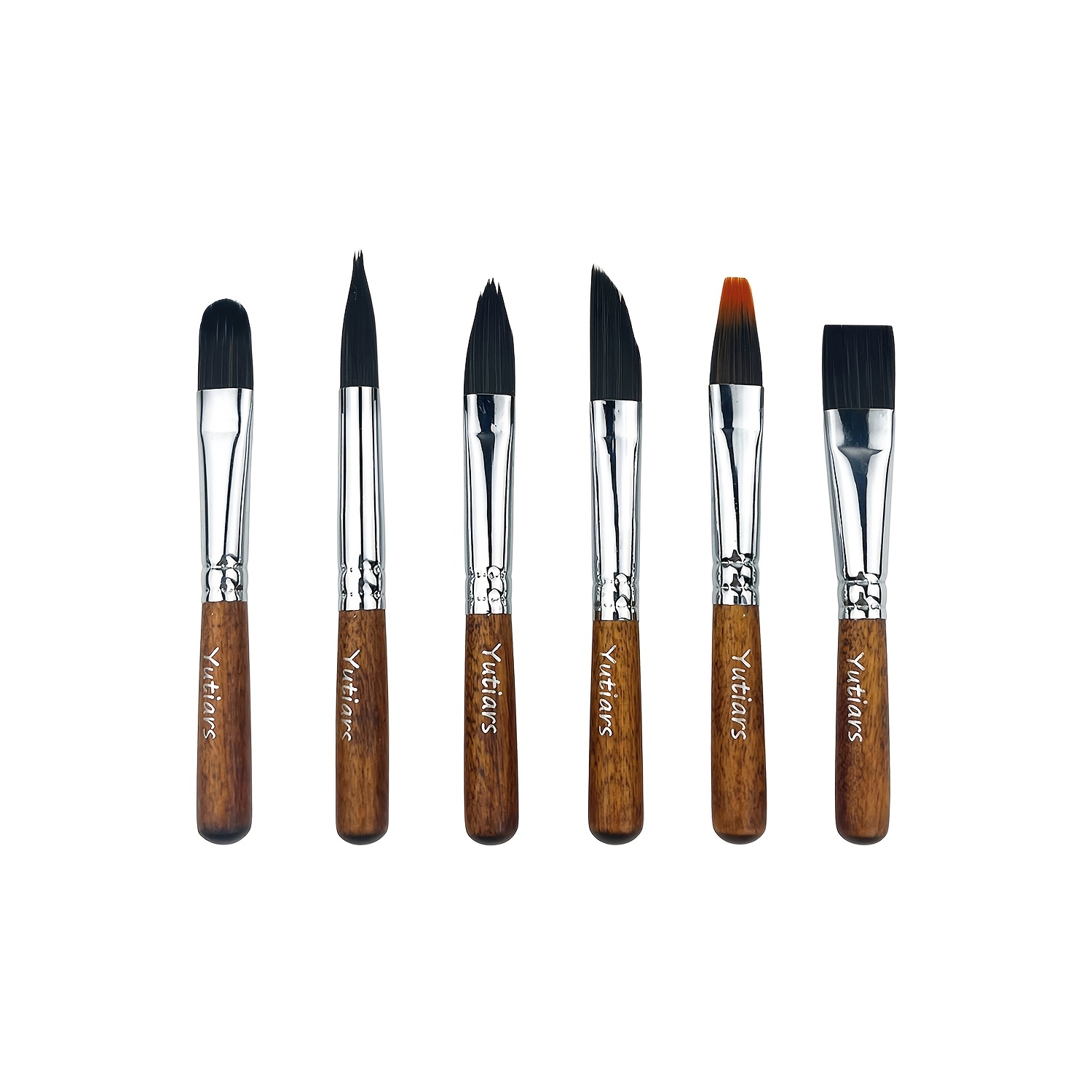 TEMU Portable 6pcs Yutiars Art Painting Brushes Set Mini Design For Watercolor Gouache Details Sketching Coloring Use