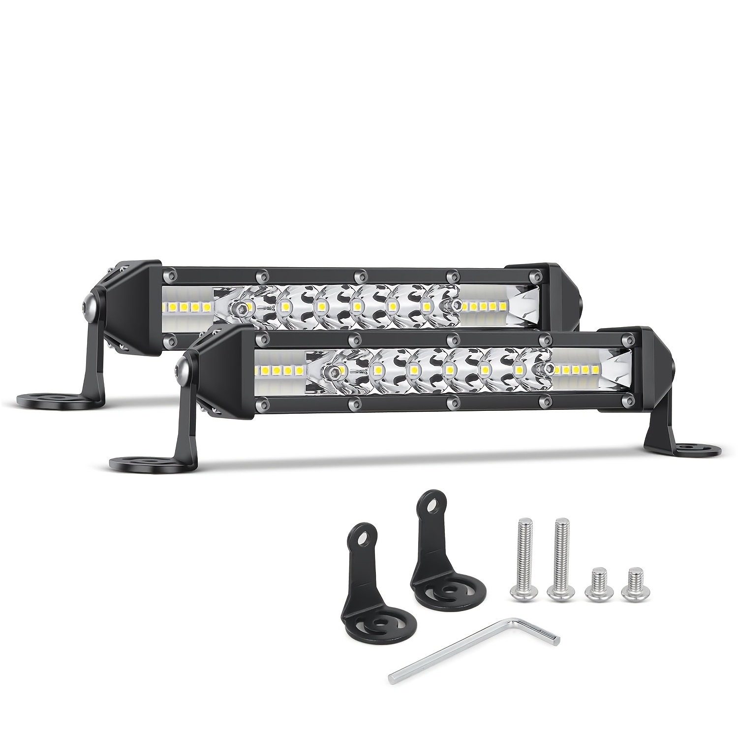 TEMU 21inch 7inch Slim Led Bar Off Road 12v 24v Led Light Bar With 4 Inch Lamp For Car Truck Atv Suv 4x4 Led Work Light Bar