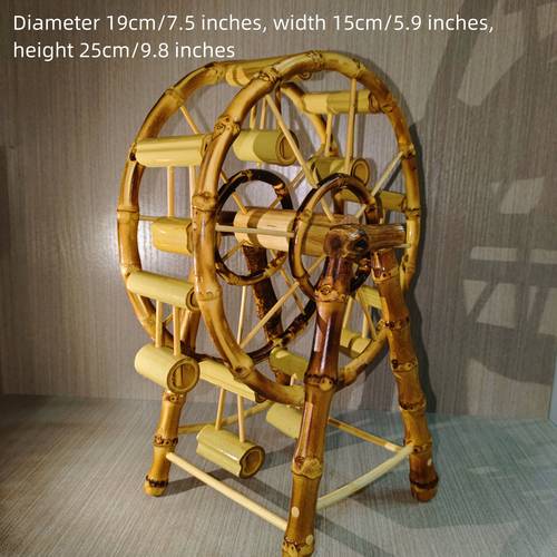 Bamboo Ferris Wheel Waterwheel Sculpture - Handcrafted Artistic Printmaking Tool for Creative Projects