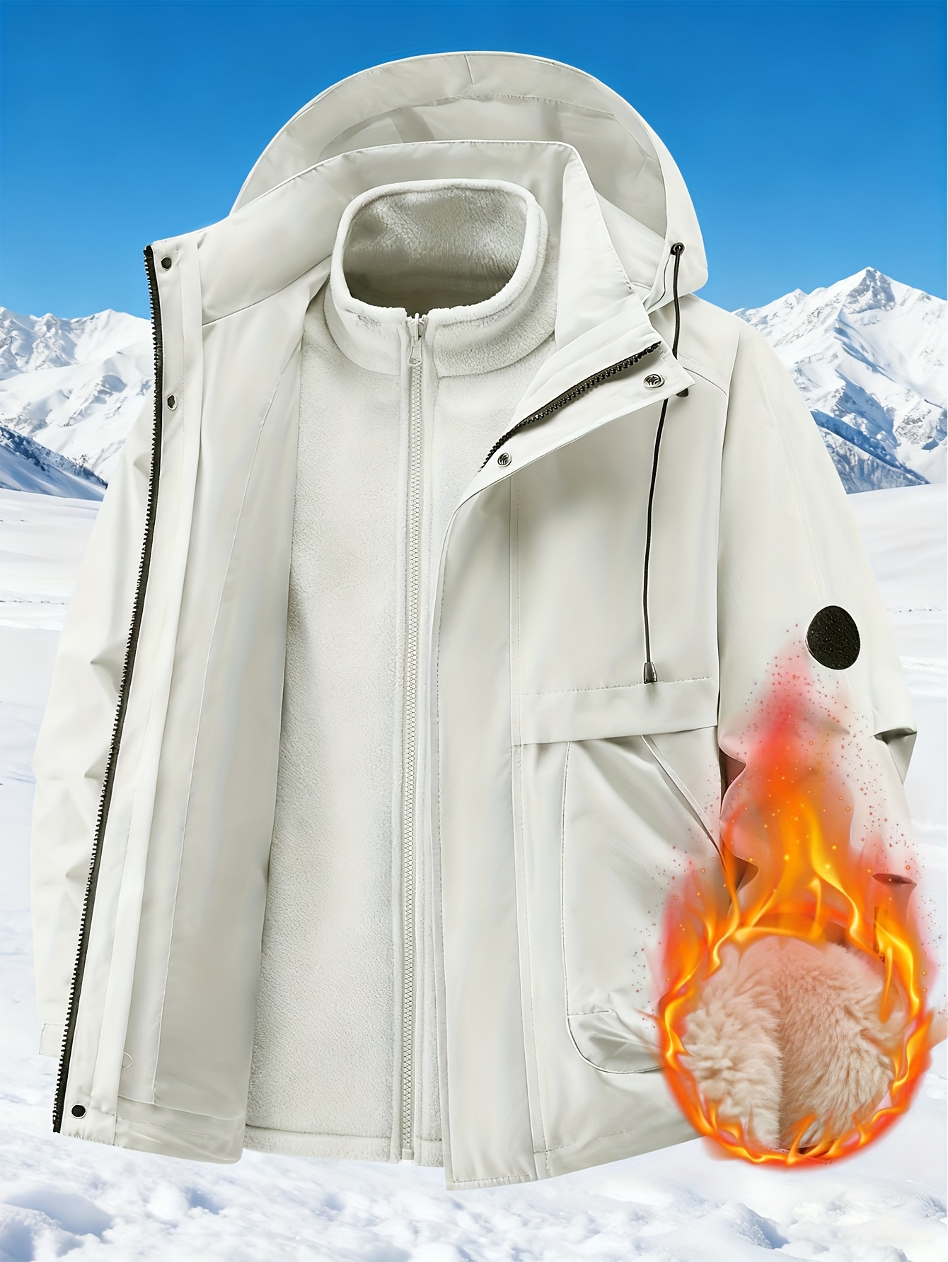 Insulated Winter Coat, Casual Long-Sleeve Jacket for Colder Months