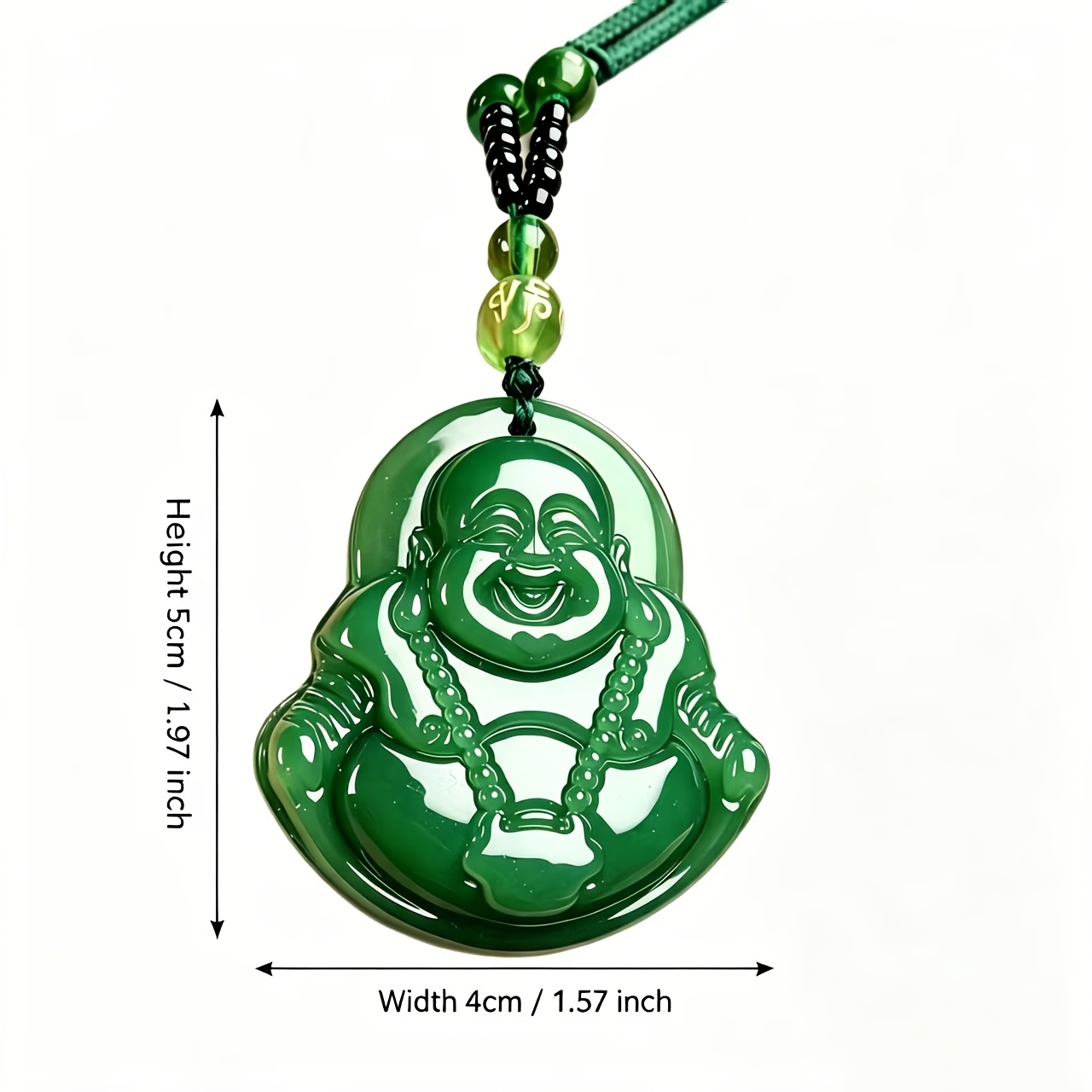 Unisex Maitreya Buddha Pendant Necklace, Chinese Style Accessory
