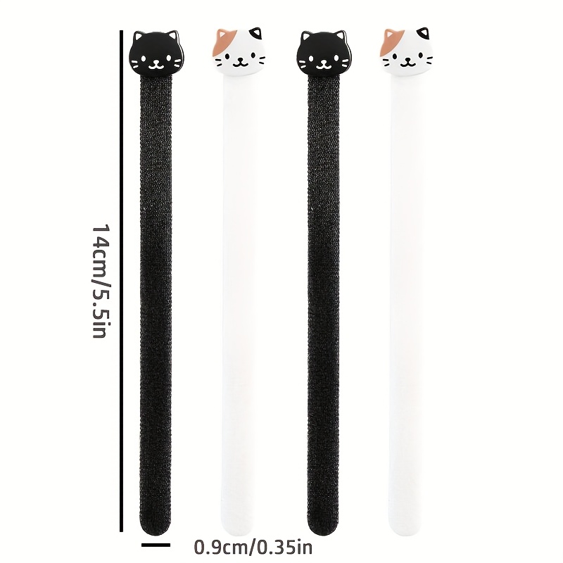 1/4pcs 3d Cat Storage Straps, Suitable For Wire Bundling, Snack Bag Sealing And Other Daily Storage, Random Color