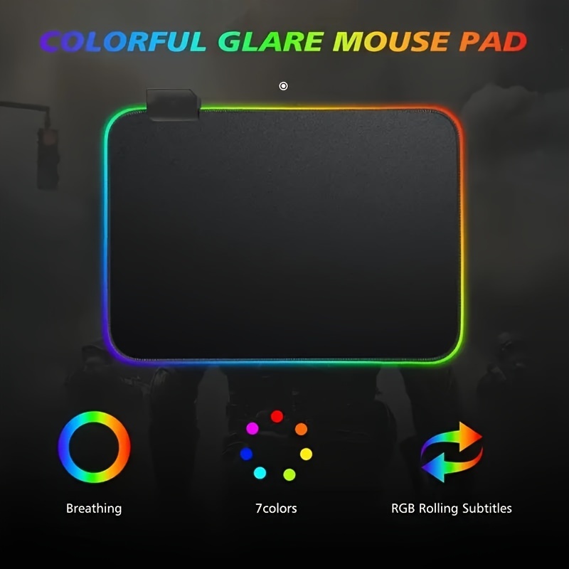 

Rgb Mouse Pad Extended Led Gaming Mouse Pad Glow Fiber Around Modes Non-slip Rubber Base Computer Mousepad Mat