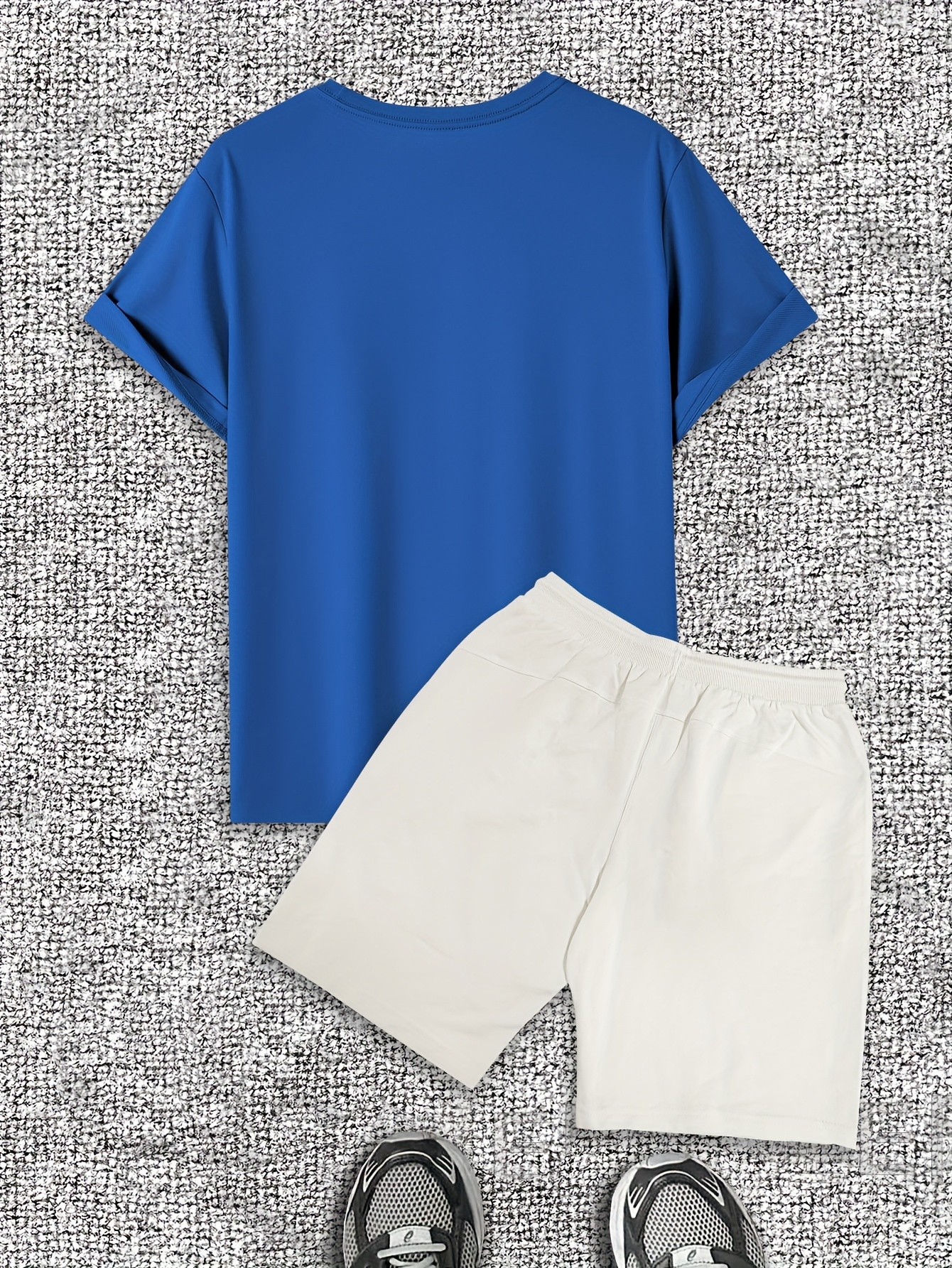 Men's Coffee Signal Pattern Short Sleeve T-Shirt Shorts Casual Set