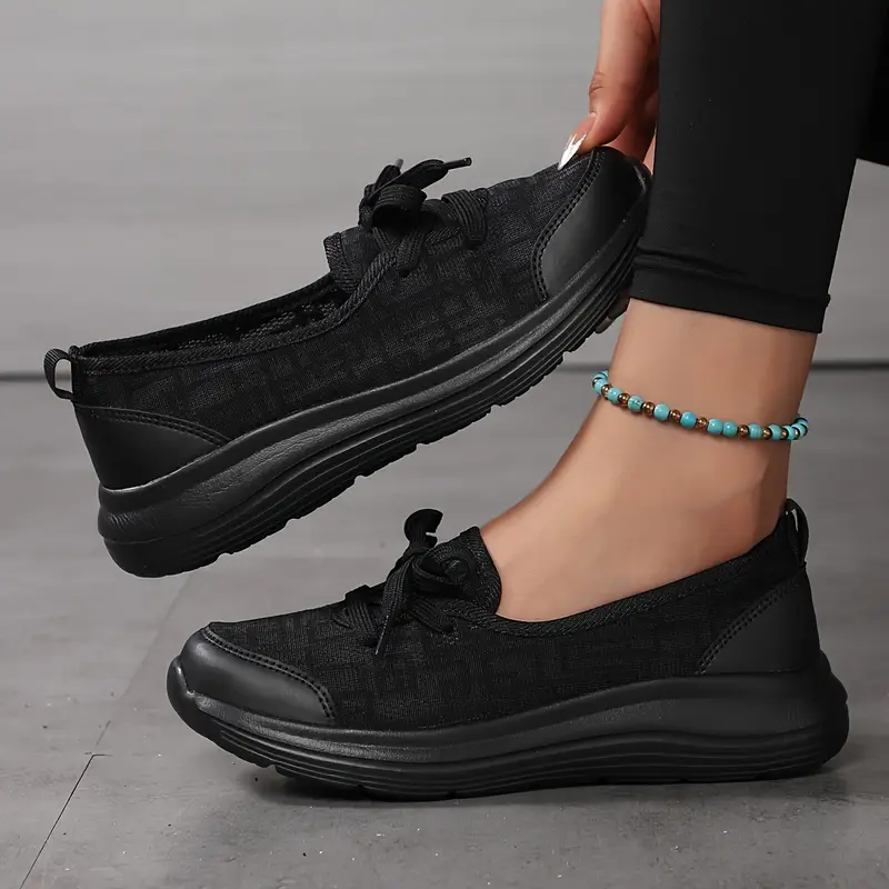 1 pair womens breathable mesh flats round toe slip on shoes with fabric insole and md sole for details 2