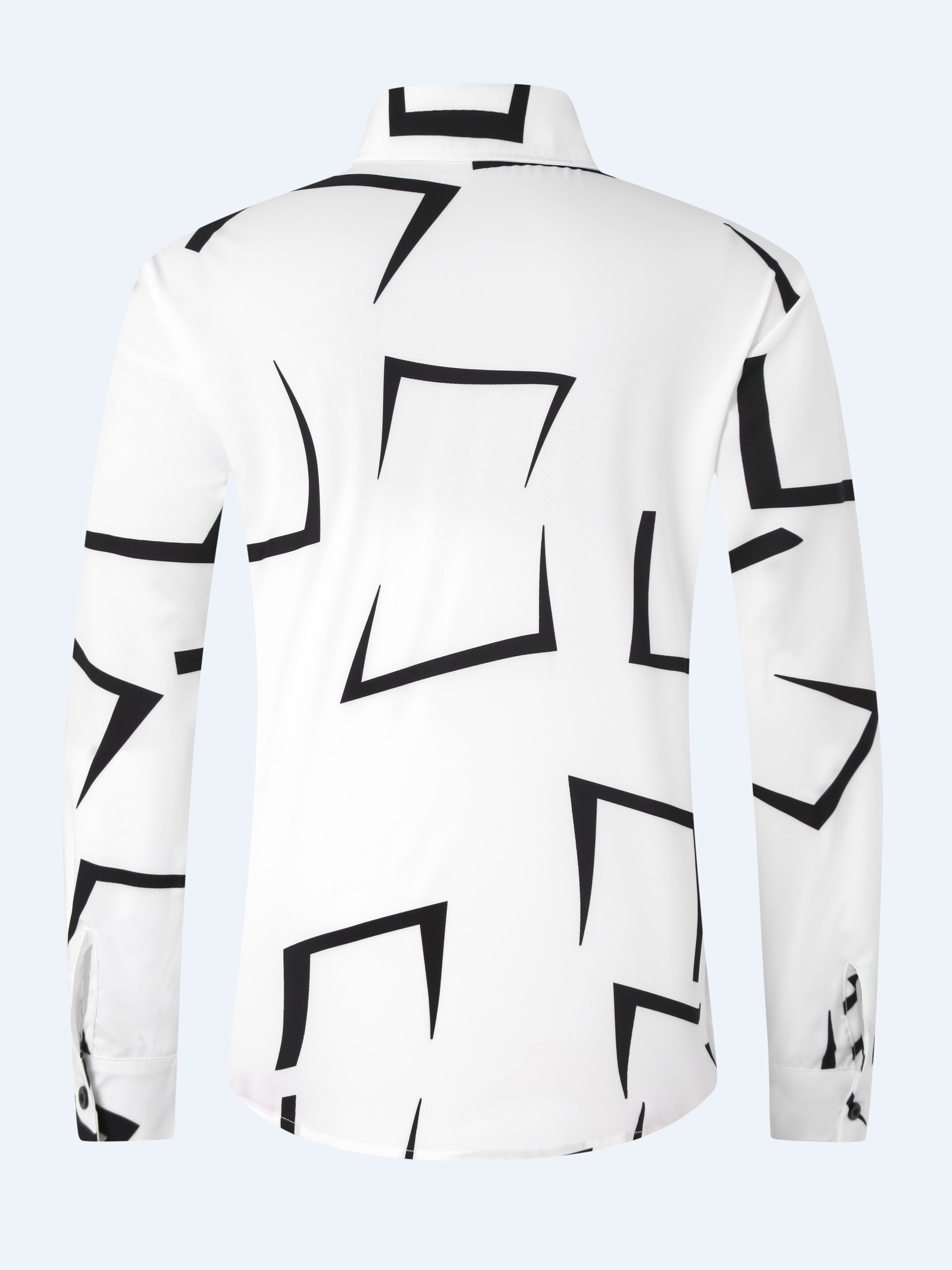 Stylish Geometric Print Long Sleeve Button Shirt - Fashionable, Versatile, and Comfortable - Perfect for Dates, Beach Holidays, and as Gifts