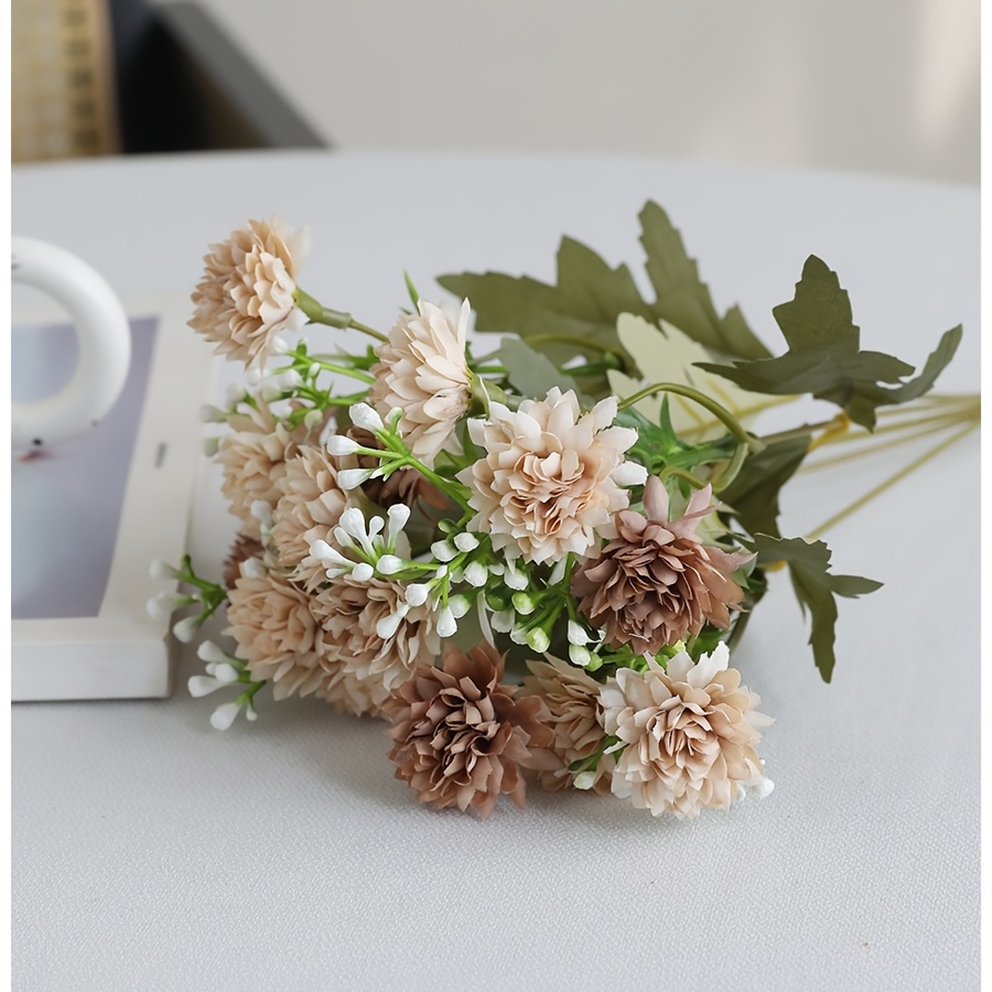 1/3/5pcs Artificial Dandelion Bouquet, Suitable For Table Centerpiece, Living Room Decor, Rustic Home Style, Wedding Party Decoration