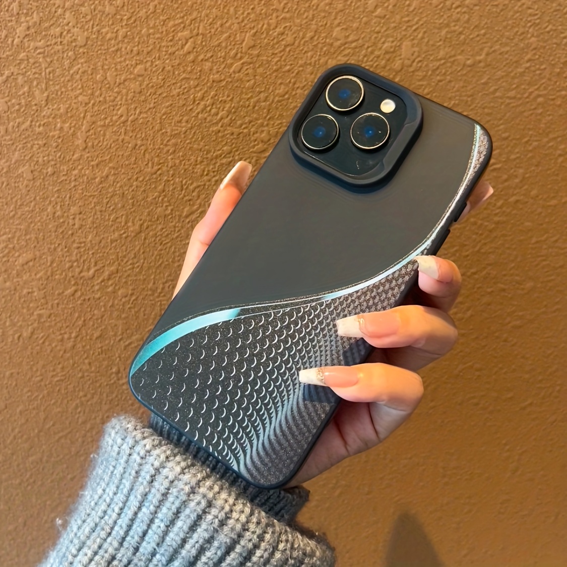 TEMU Phone Case - Color Contrast For Iphone 16 Pro Max/15/14 Plus/13/12/11 Phone Case, Shock-absorbing, Anti-slip, Lightweight, , Men's And Women's
