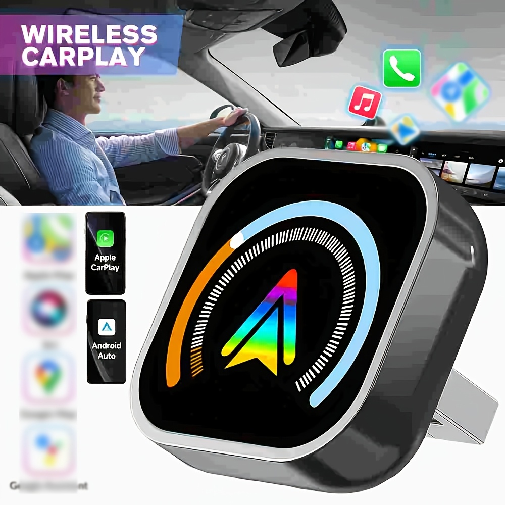 TEMU Adapter For Iphone, 2025 Upgraded Mini Usb Wireless Carplay Adapter, 2-in-1 Plug-and- Adapter, No Wiring Required, Automatic Connection, Without