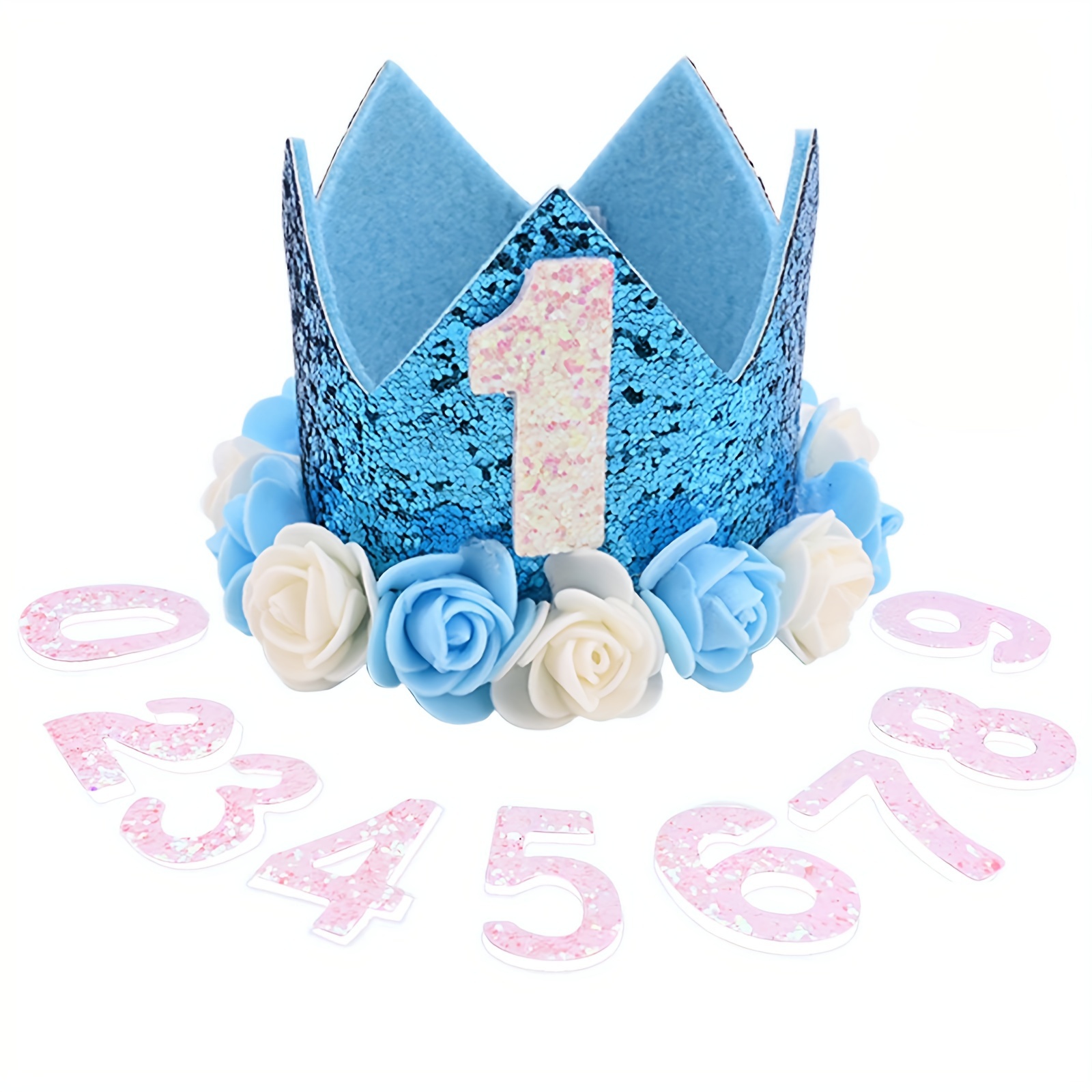 Decoraciones de cumpleaños de 3 años para niñas; banda, corona/tiara, velas  y adorno para pastel de cumpleaños de 3 años; regalos y decoraciones de