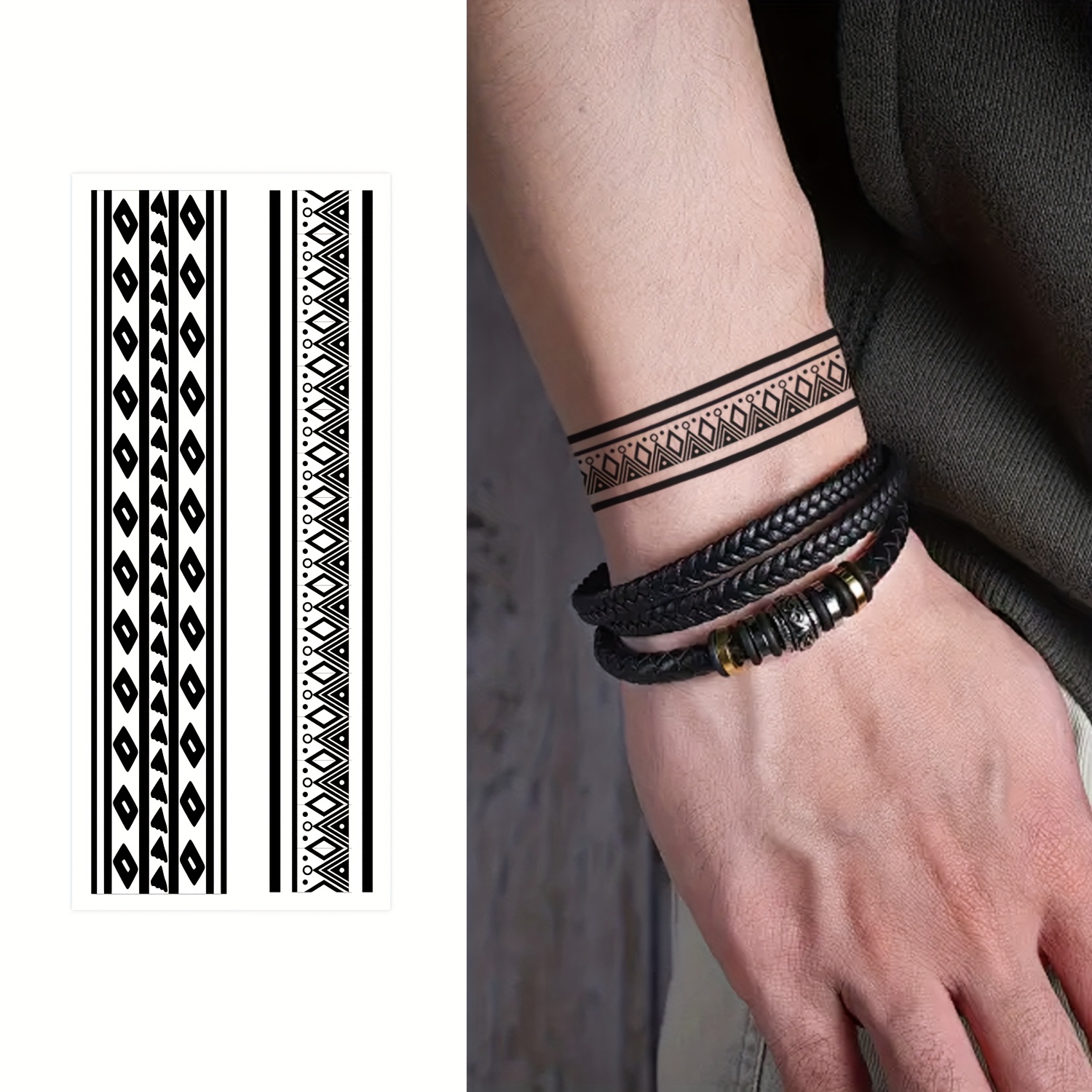 Black Cross Bracelet with Kid's Names - Green Tiger Eye Bracelet by Talisa, image size:1500x1500