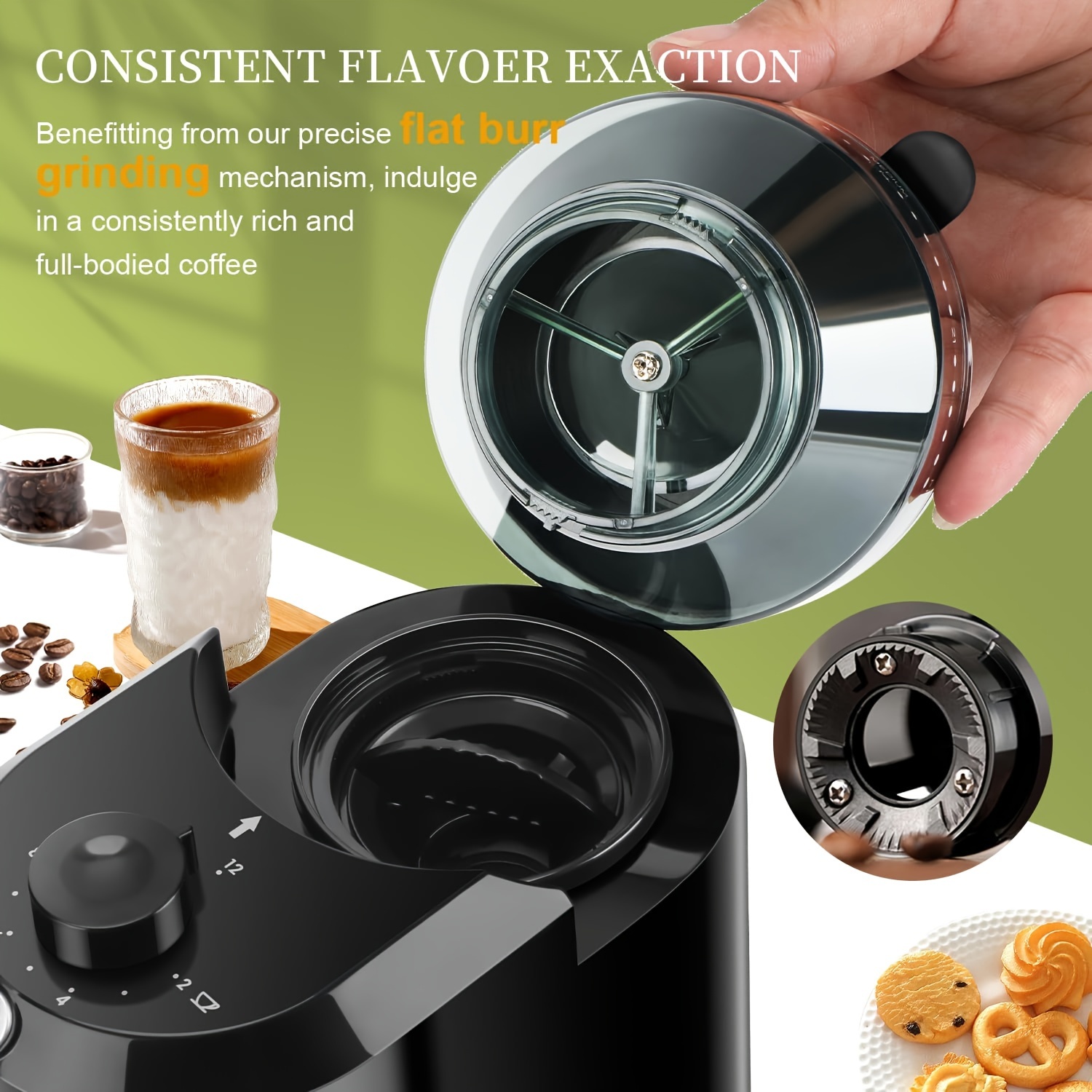 Electric Burr Coffee Grinder with 28 Grind Settings