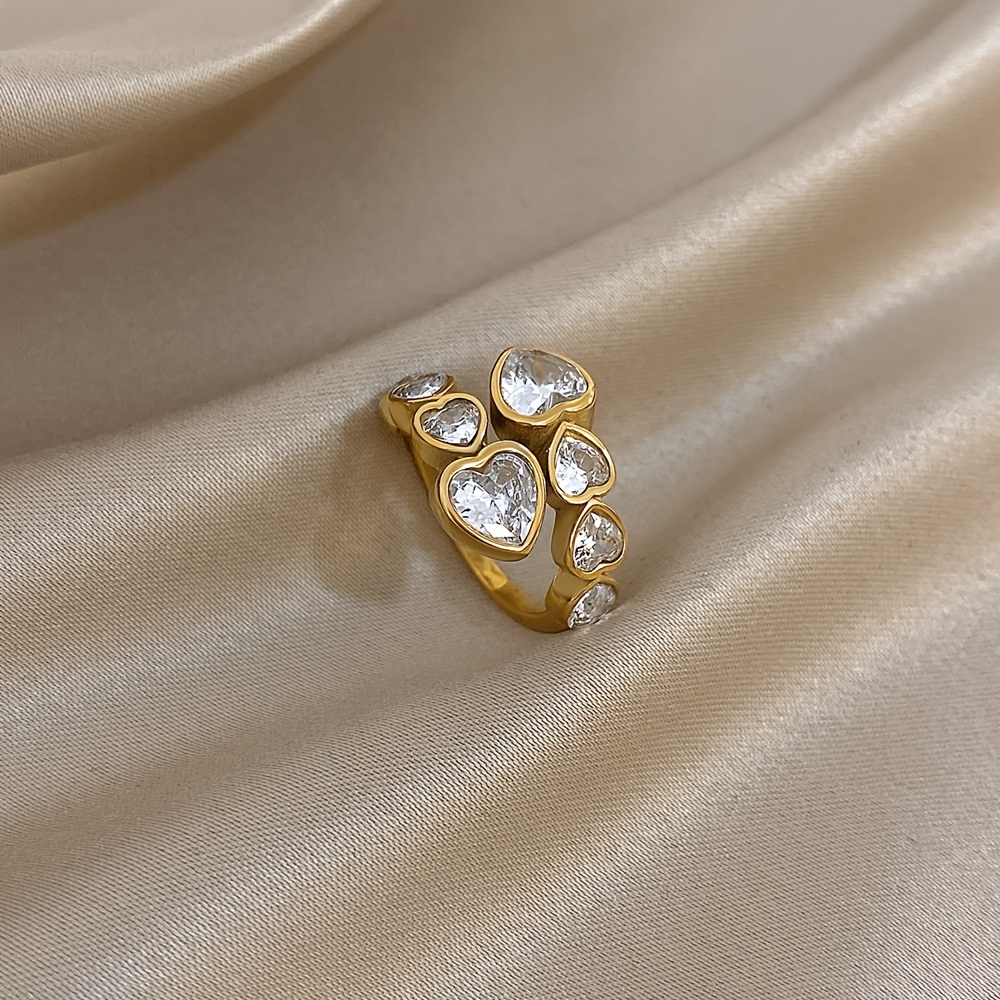 Image of 1pc Set With Heart-shaped Synthetic Zirconia, A Romantic Suitable For High-end Parties, Banquets, Festivals, And Celebration Gifts