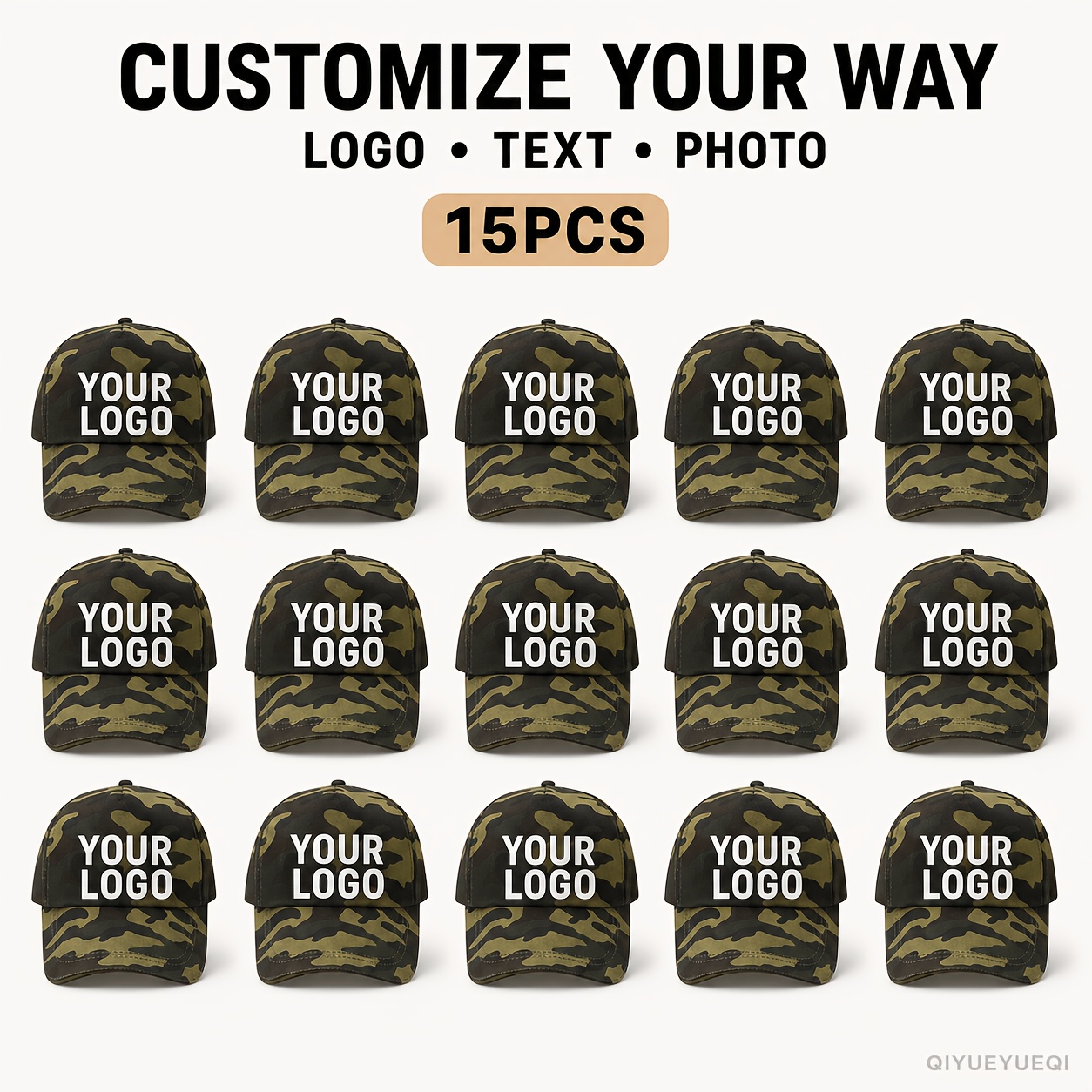 15pcs Personalized Custom Baseball Caps, Adjustable Snapback