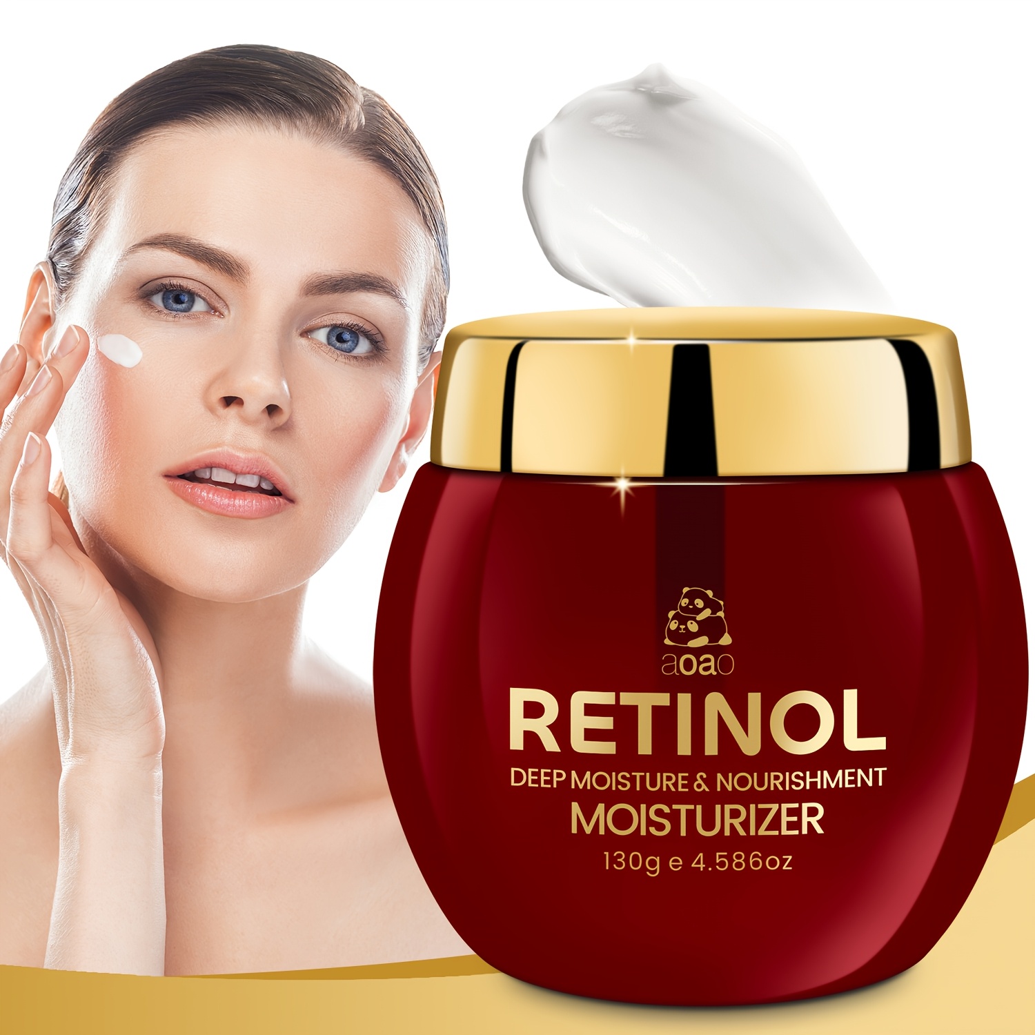 Image of 130g/4.586oz Retinol Cream With Collagen, Hyaluronic Acid And Shea Butter, Moisturizer For Skin Care, Making Skin Look