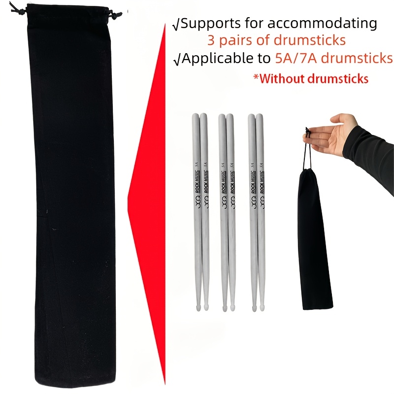 TEMU Individual Drumstick Bag, Foldable And Washable, Convenient To Carry, Lightweight. A Gift For Drummers