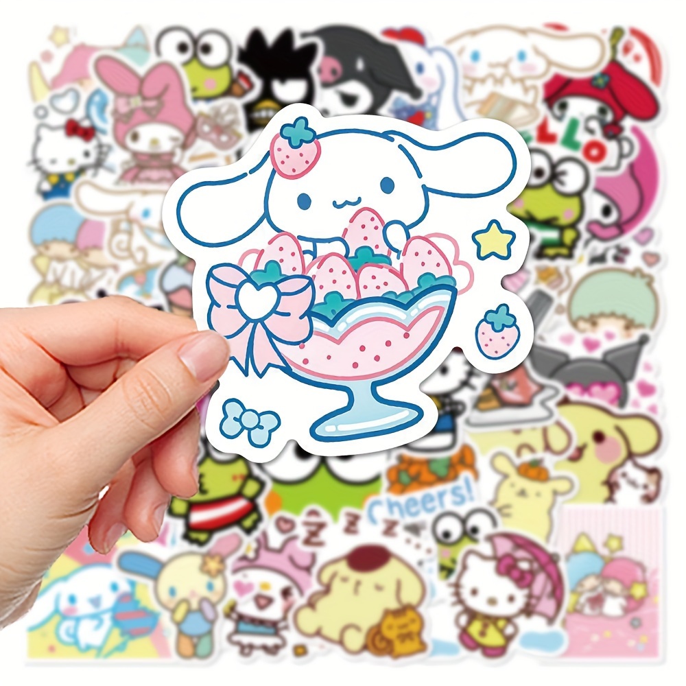 

autocollants Sanrio Kawaii, autocollants en imperméables pour ordinateurs portables, planches à roulettes, bouteilles d'eau, d'anime mignons