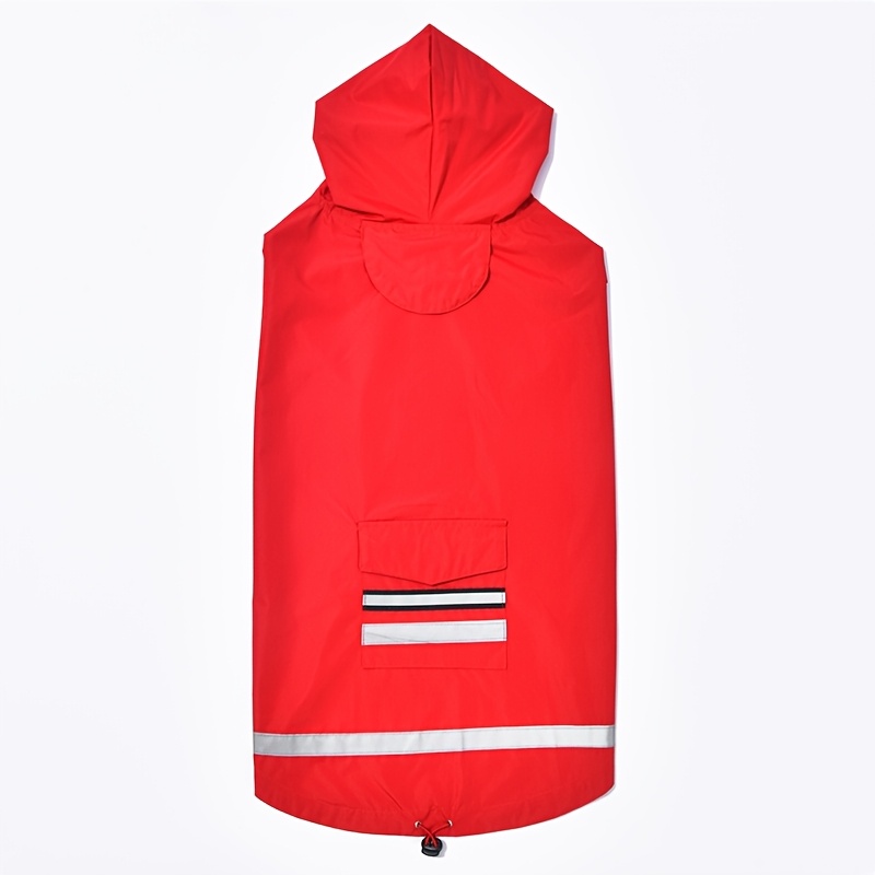 TEMU New Large Dog Hooded Two-leg Raincoat, Windproof Large Dog Raincoat, Reflective Strips For Wear, Dog Raincoat With Hooded Cape - Adjustable