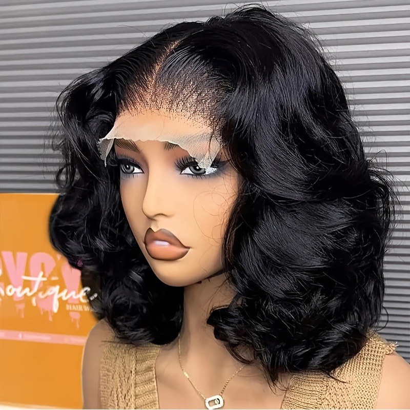 TEMU Tax Return 13x6 Body Wave Bob Wig Human Hair 100% Hd Transparent Preplucked 13x4 Short Bob Brazilian Wigs On For Women