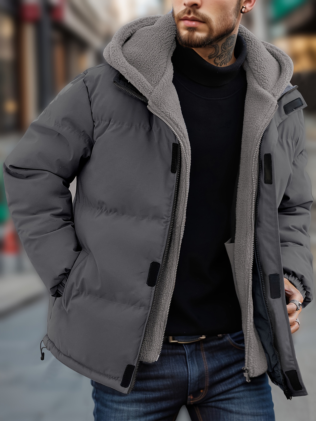Warm Jacket Mens Winter Jackets No Hood EOYWHK Mens Jackets Big