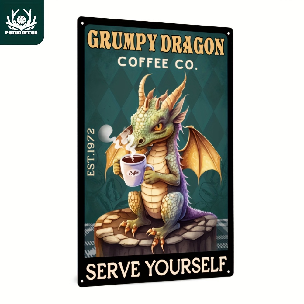 

Putuo Decor 1pc Dragon Vintage Metal Tin Sign, Wall Art Decor For , 7.8 X 11.8 Inches