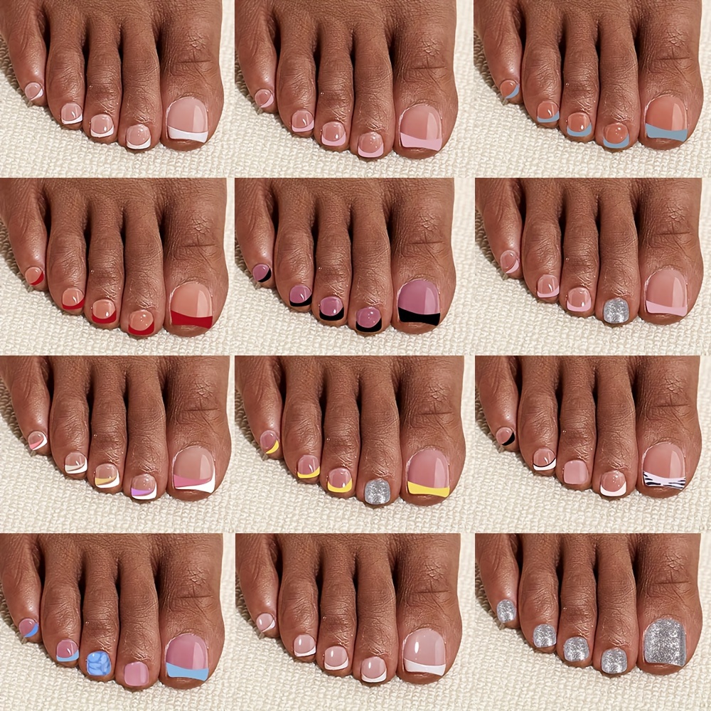 288pcs Press On Nails Full Cover Acrylic False Nails - Mixed Solid Colors, Short Square Shape, Glossy Finish with Reusable Organizer Tray for DIY Daily, Work, Study, Party - Women & Girls, Sturdy Nails, Decorative Nails, Organized Storage