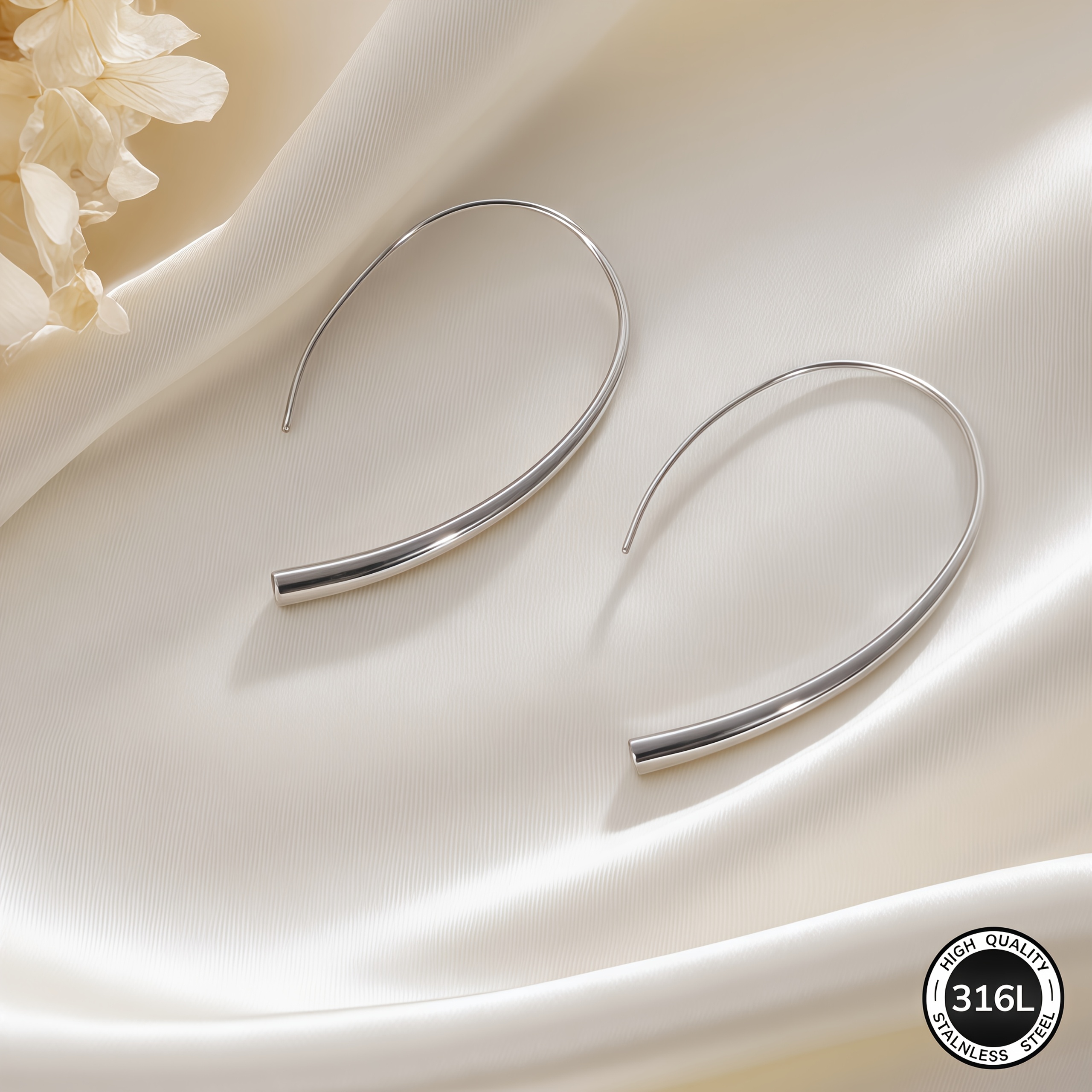 Image of High-quality Ladies' Stainless Steel Earrings, Fade-resistant And Comfortable For Wear. Simple And Elegant, This High-end Fashion Accessory Is Perfect For Daily Use And Parties, Making It An For A .
