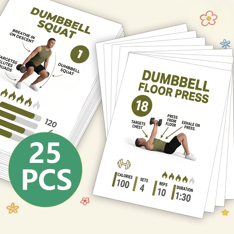 TEMU Dumbbell Cards - Full-body Workout Set For Home, Build Strength And Definition With Guidance, Suitable For Levels