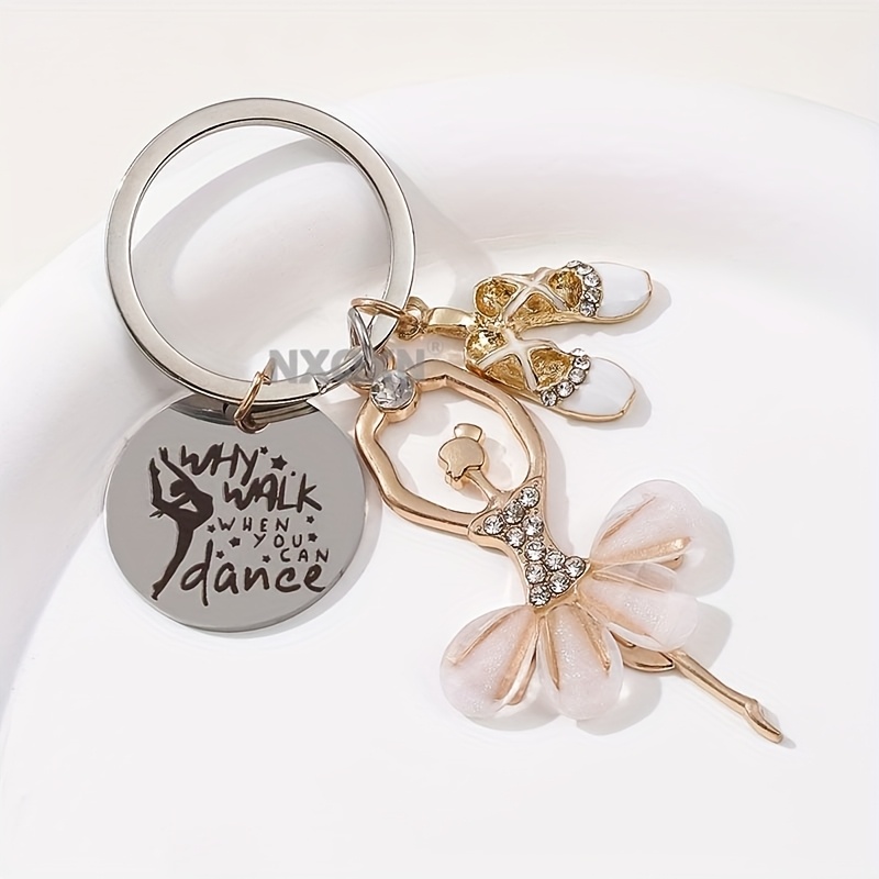 1pc Pretty Ballet Princess Dance Enamel Keychain For Women Dancer Handmade Good Gift Jewelry