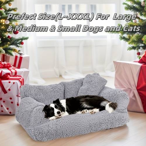 medium to large dog house comfortable long plush cat and dog sofa nest open warm removable washable play sofa nest